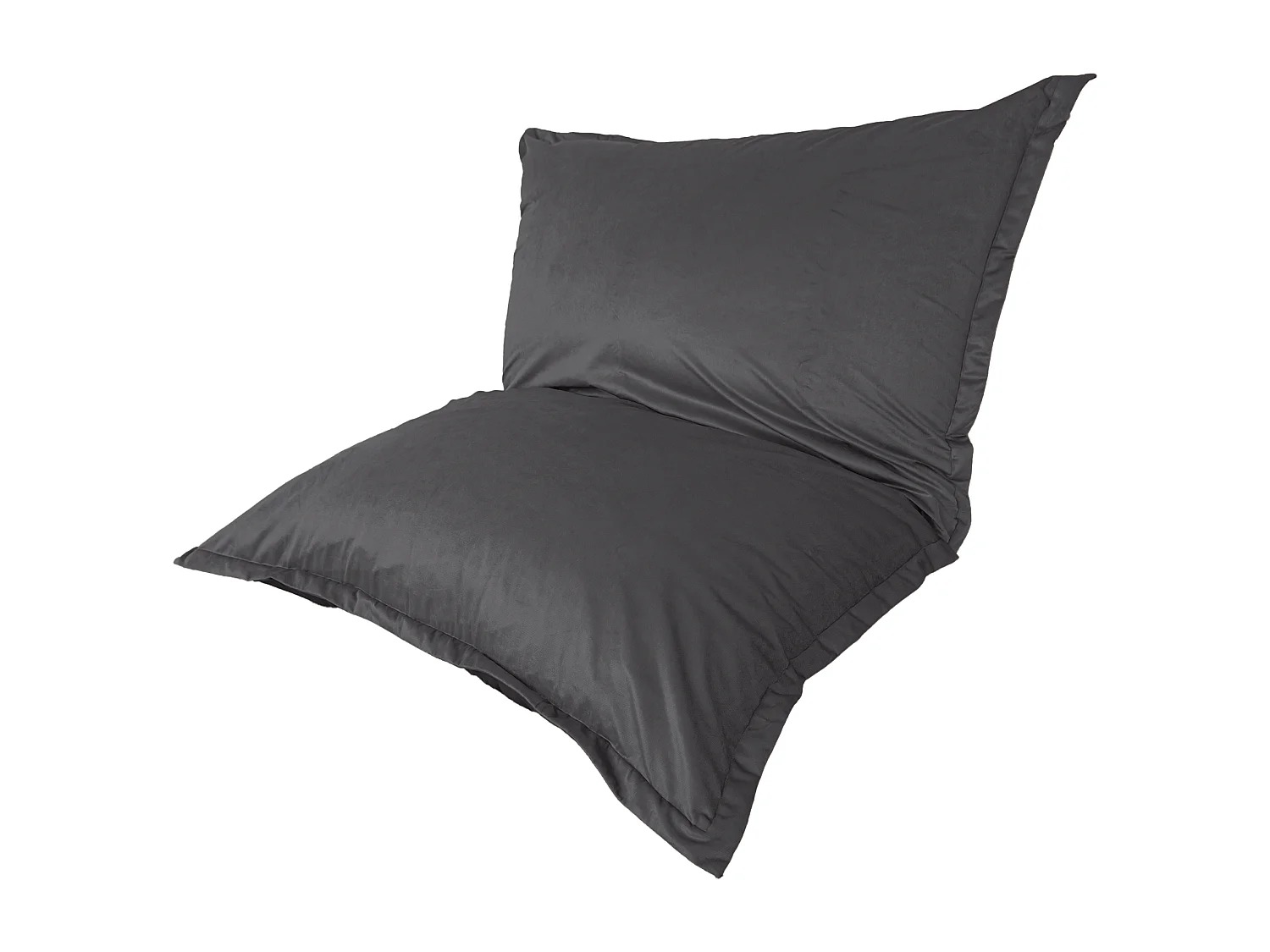 Pouf intérieur XXL Housse en velours gris foncé 190x155cm