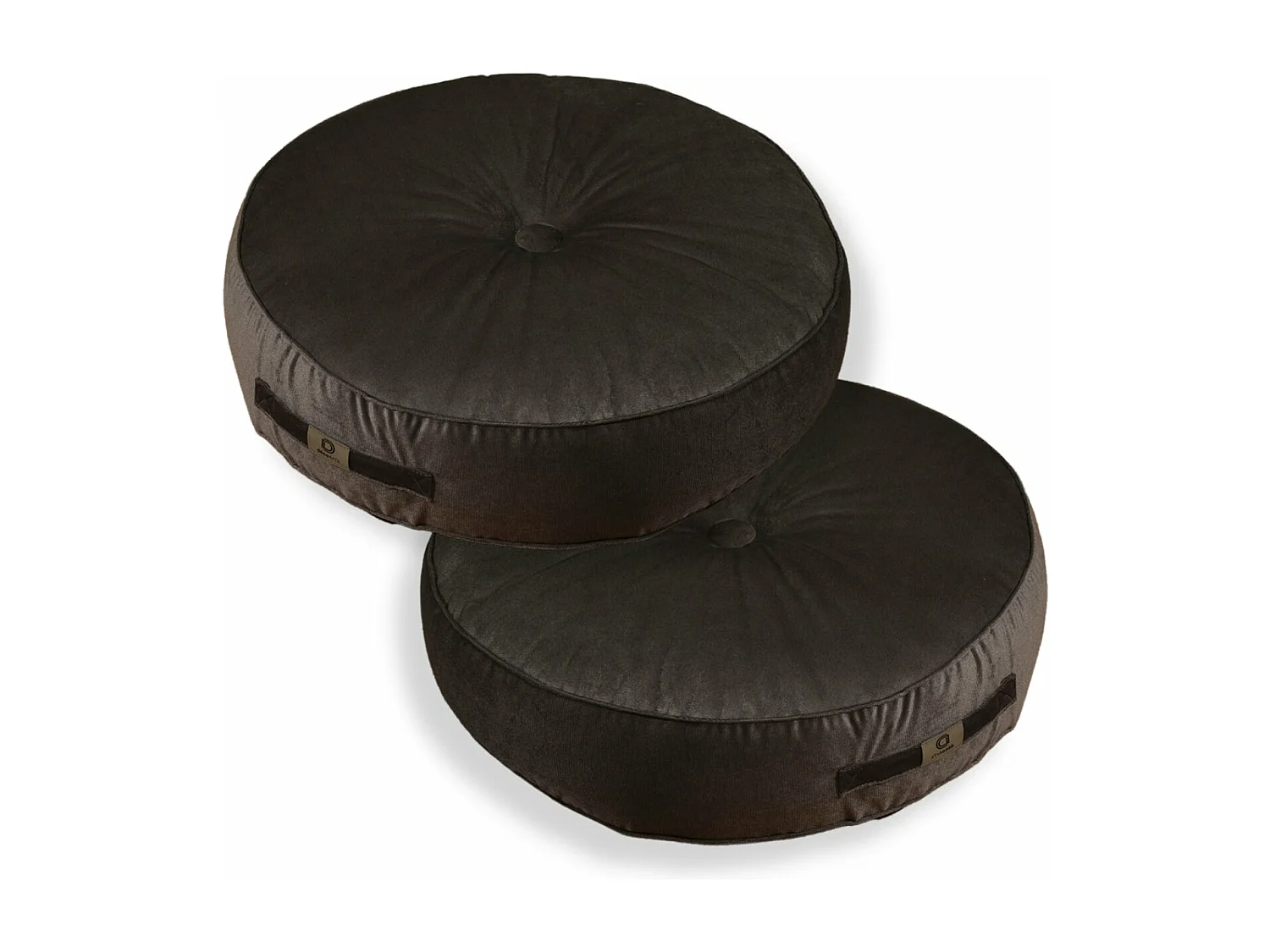 Lot de 2 coussins de sol en velours diamètre 50 lot de 2 - gris foncé