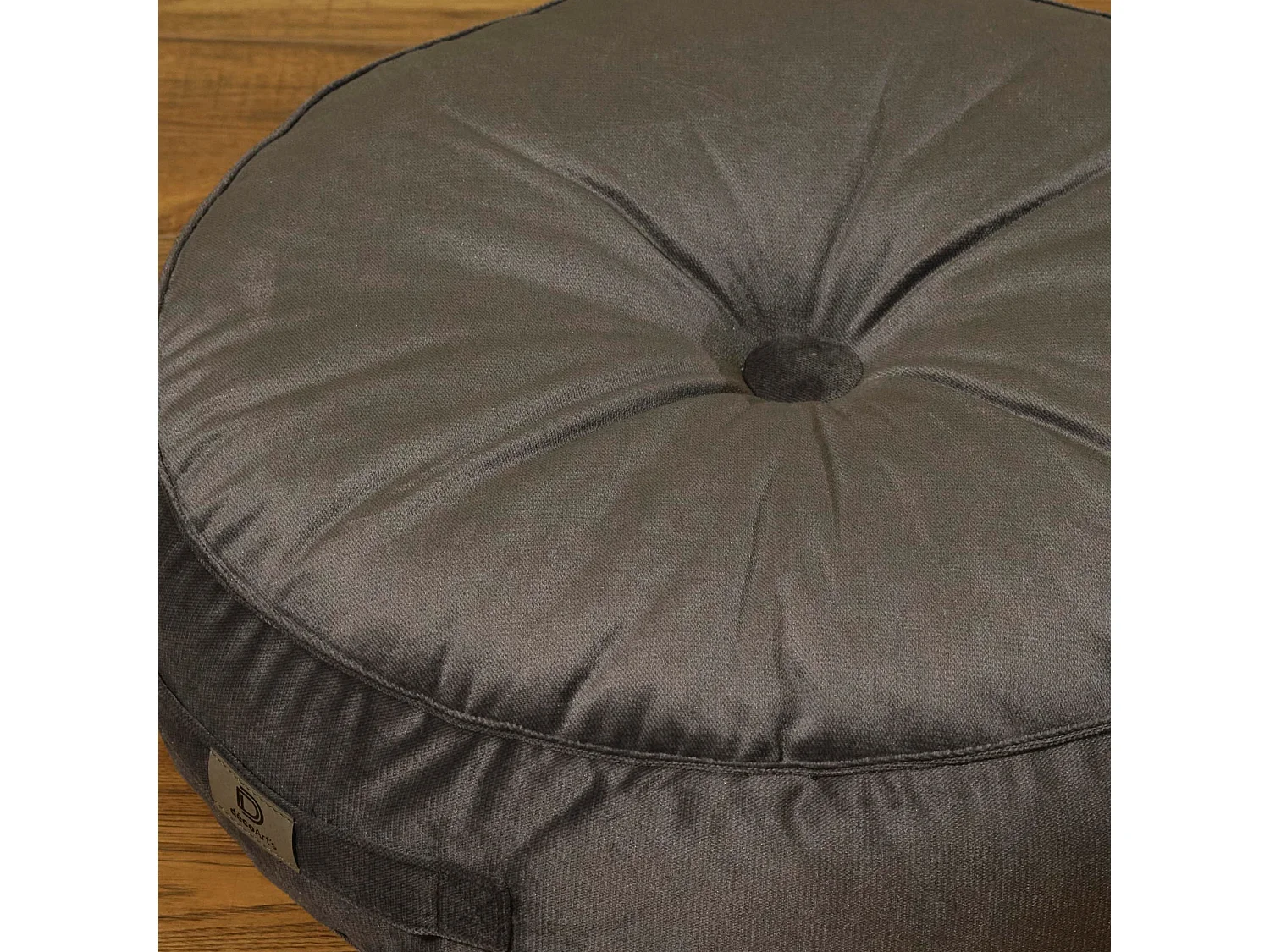 Lot de 2 coussins de sol en velours diamètre 50 lot de 2 - gris foncé