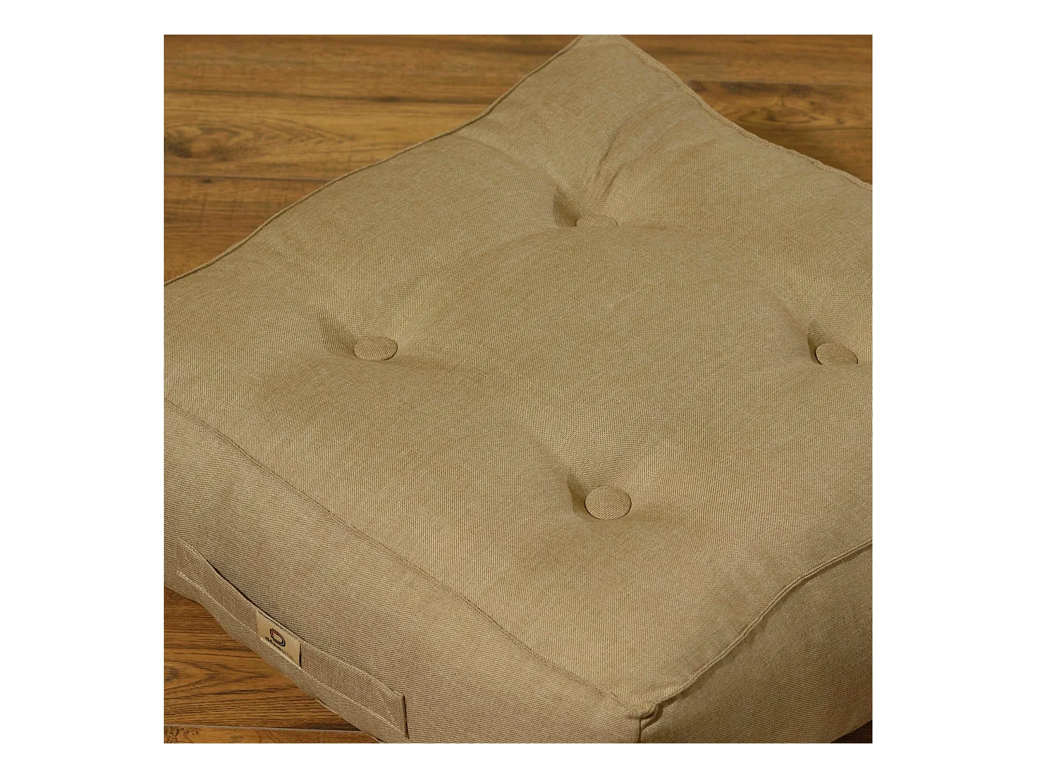 Lot de 2 coussins de sol effet lin 50 x 50 x 18 cm - beige
