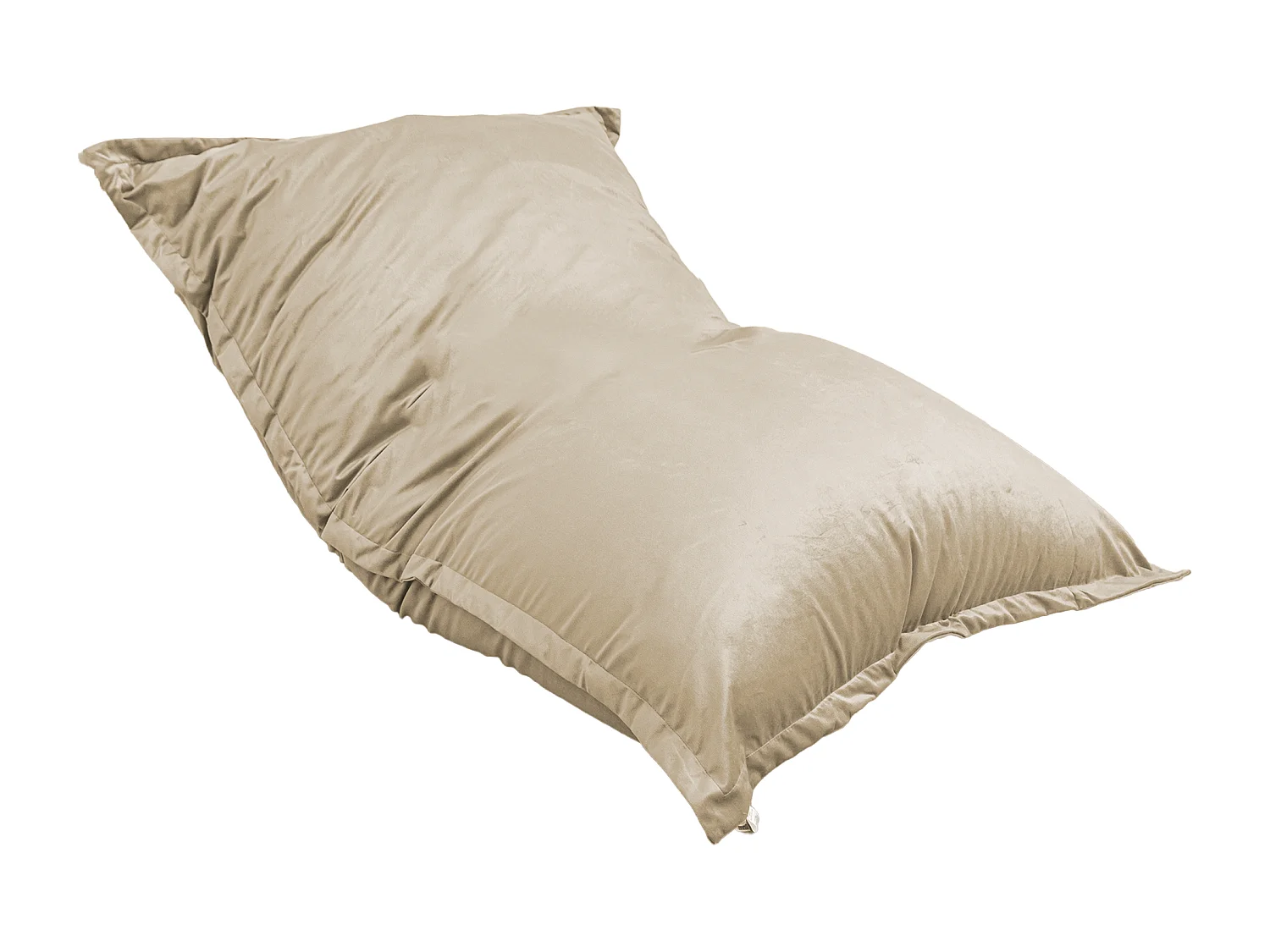 Pouf intérieur XXL Housse en velours crême 190x155cm