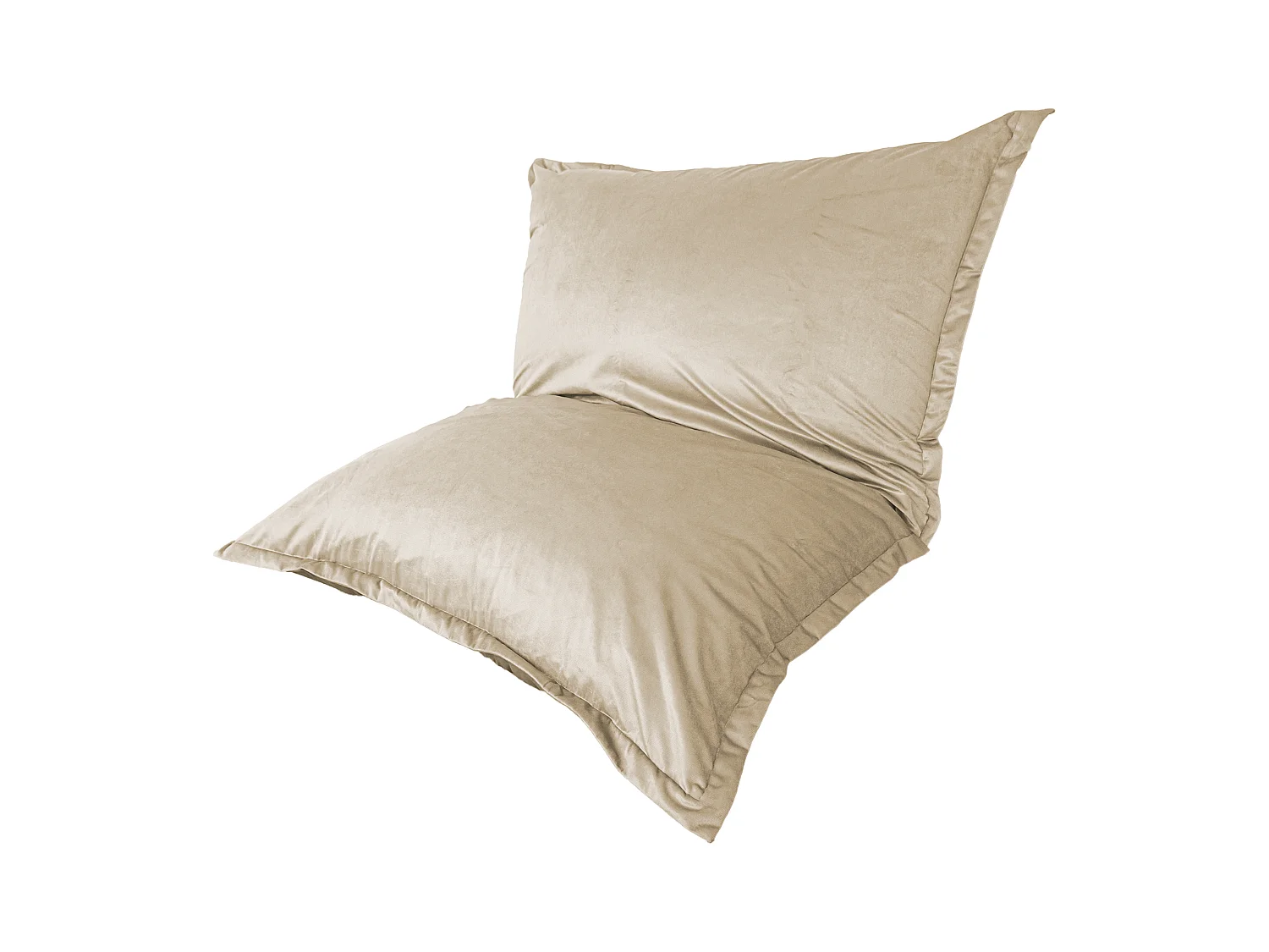 Pouf intérieur XXL Housse en velours crême 190x155cm