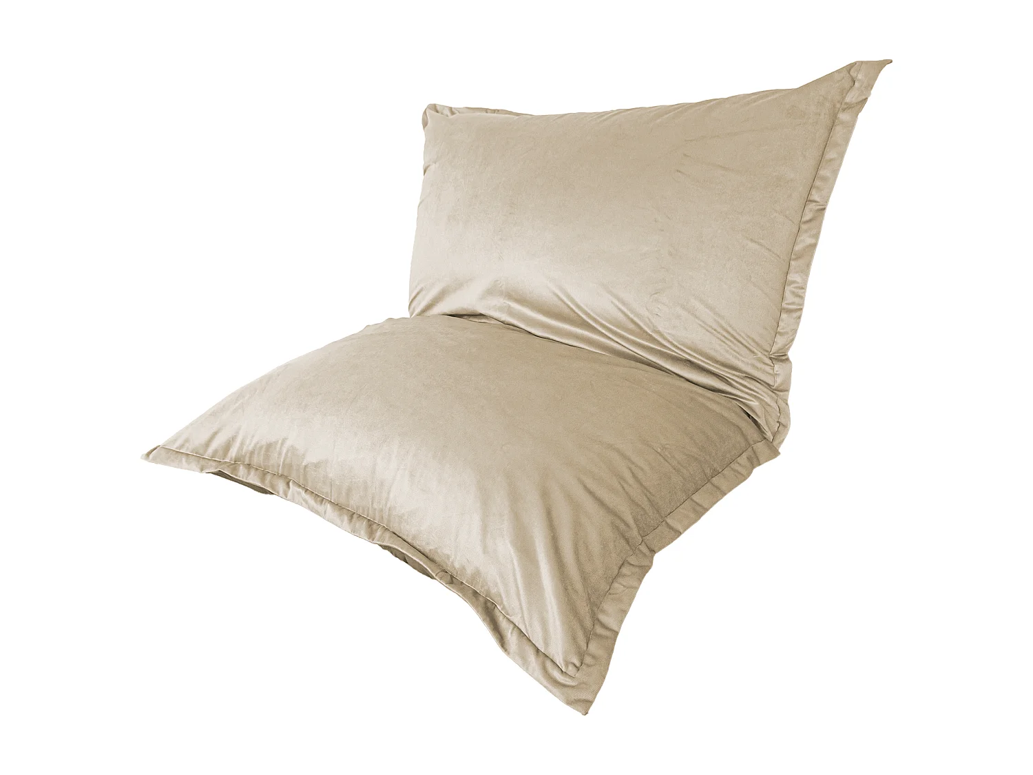 Pouf Intérieur XXL - Housse Velours - 190x155cm  - Crême