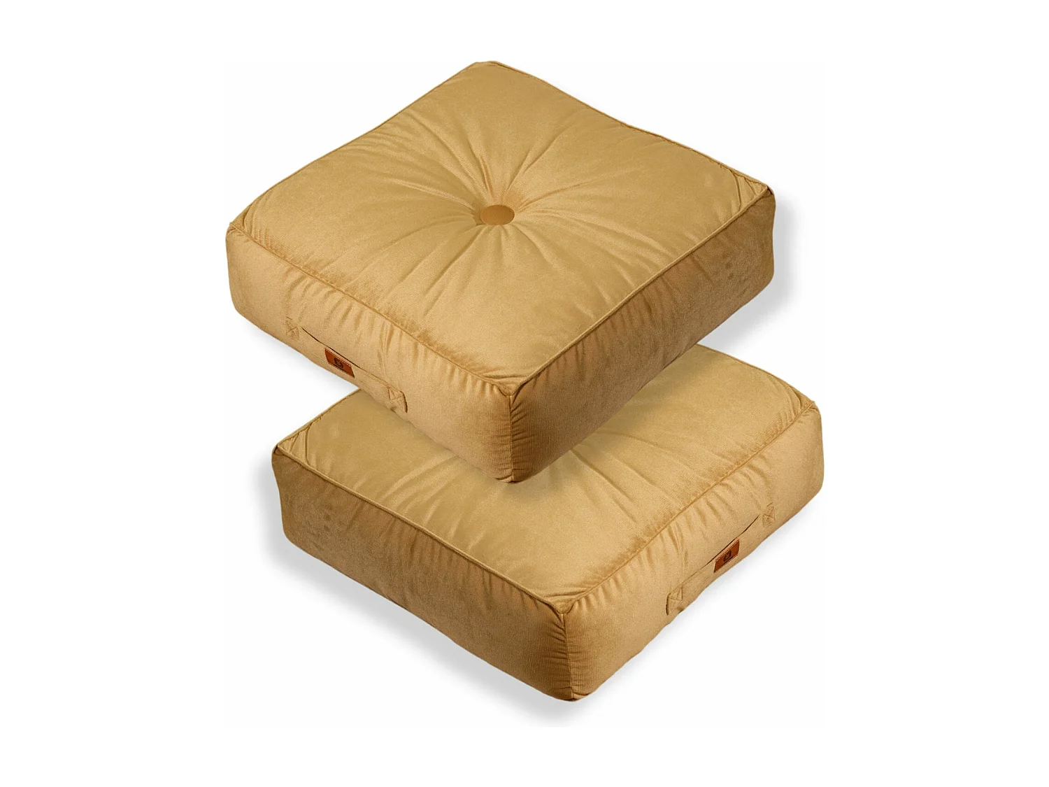 Lot de 2 coussins de sol en velours 54 x 54x 18 cm lot de 2 - beige