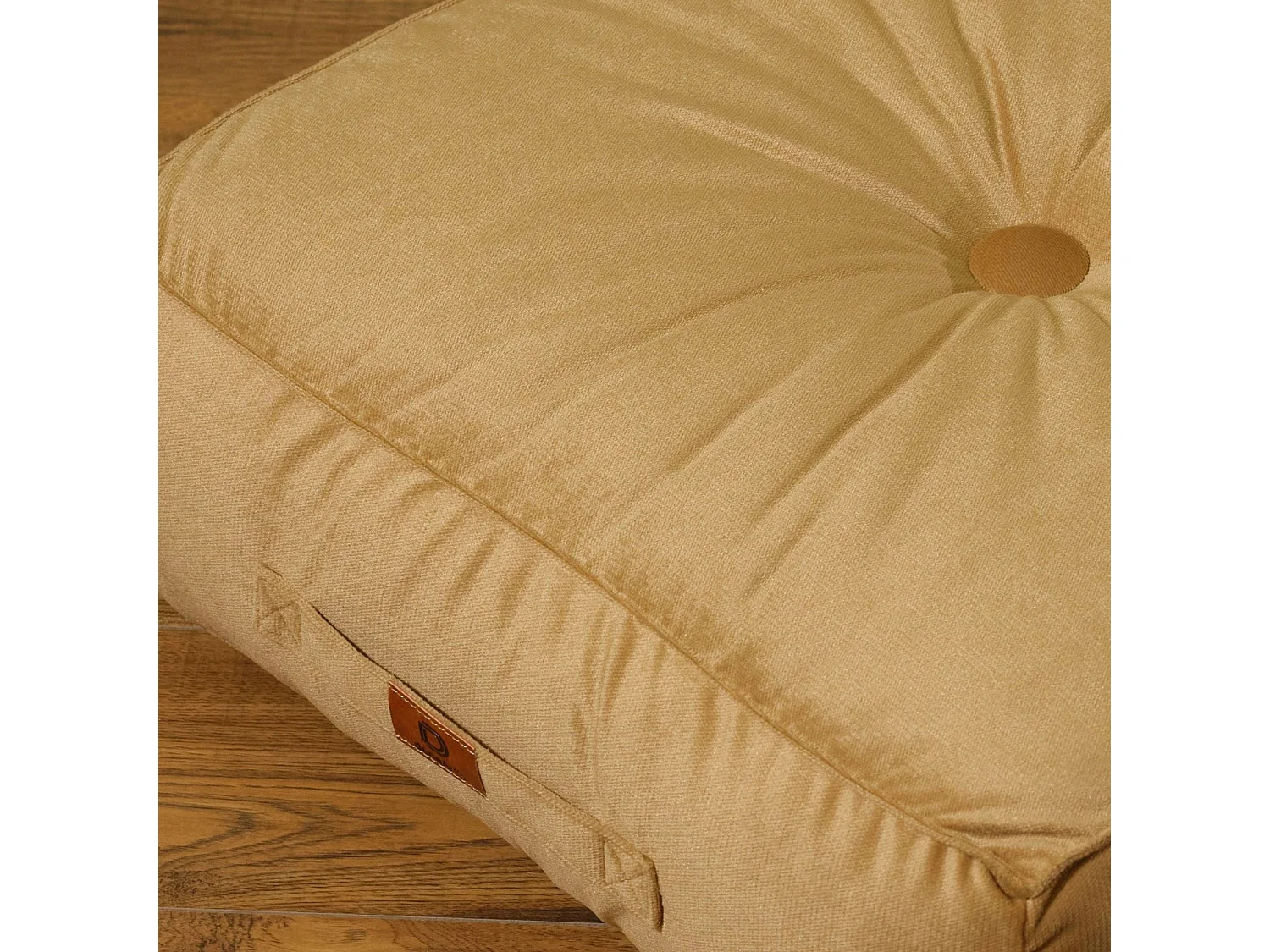Lot de 2 coussins de sol en velours 54 x 54x 18 cm lot de 2 - beige