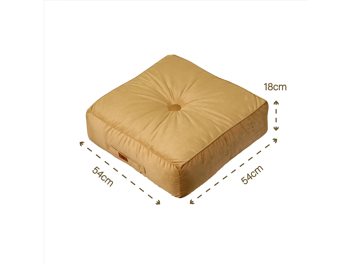Lot de 2 coussins de sol en velours 54 x 54x 18 cm lot de 2 - beige