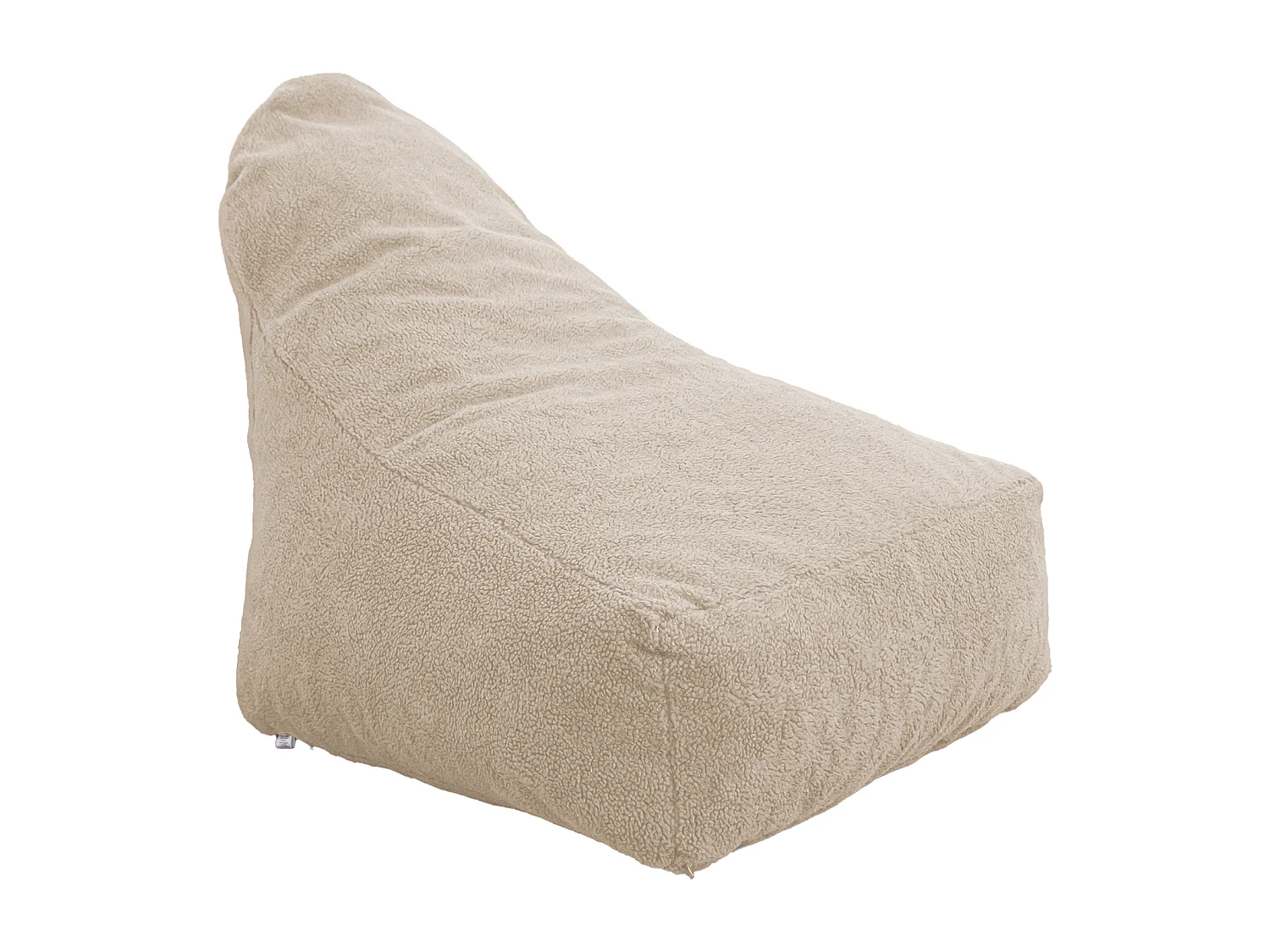 Pouf fauteuil XXL tissu sherpa - 120x70x90 cm - Beige