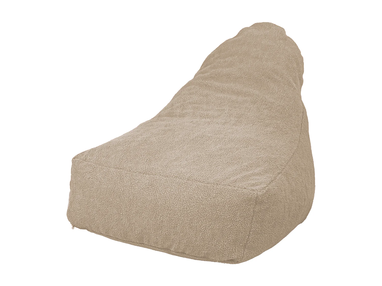 Pouf fauteuil XXL tissu sherpa - 120x70x90 cm - Beige