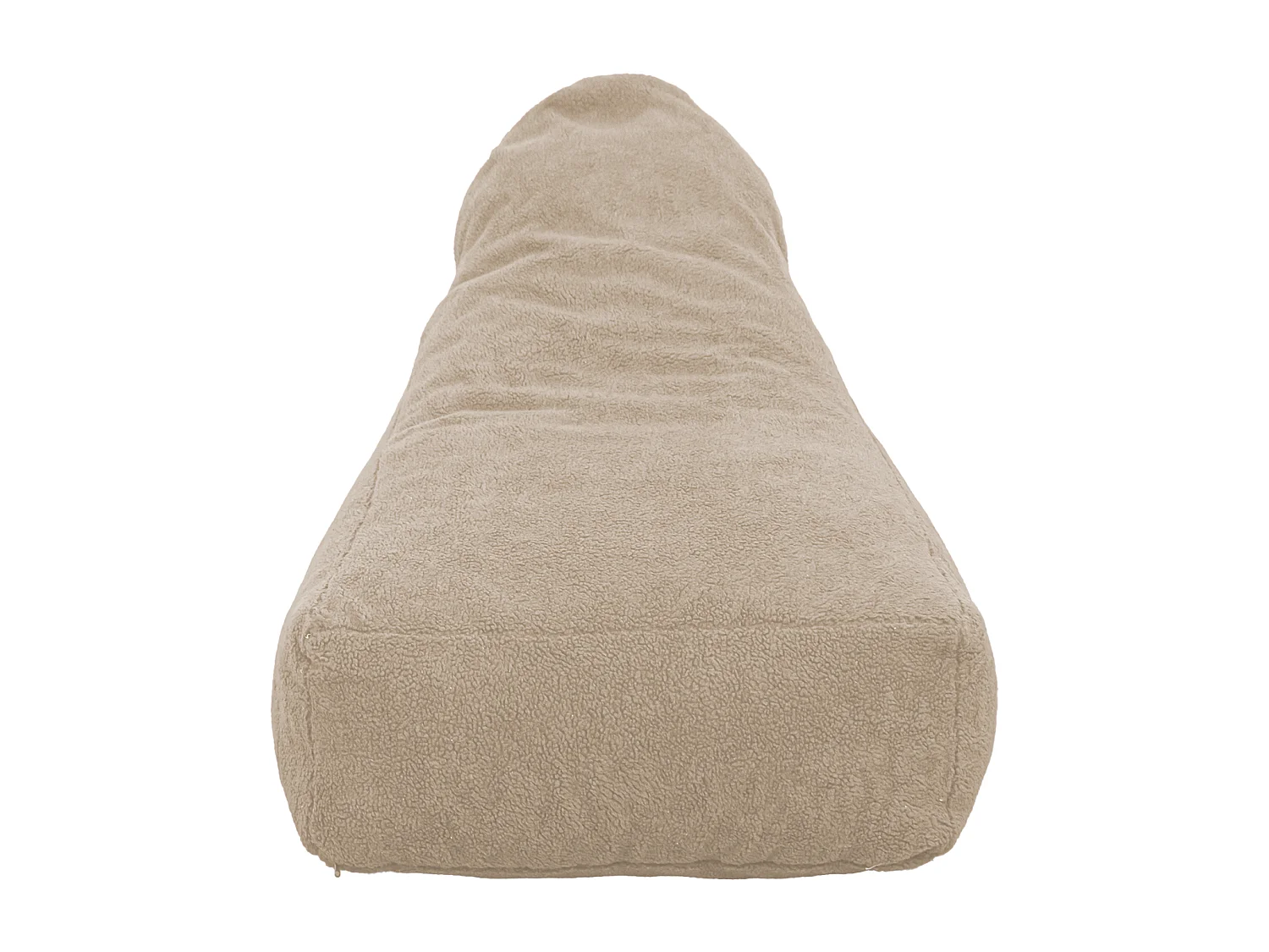 Pouf fauteuil XXL tissu sherpa - 120x70x90 cm - Beige