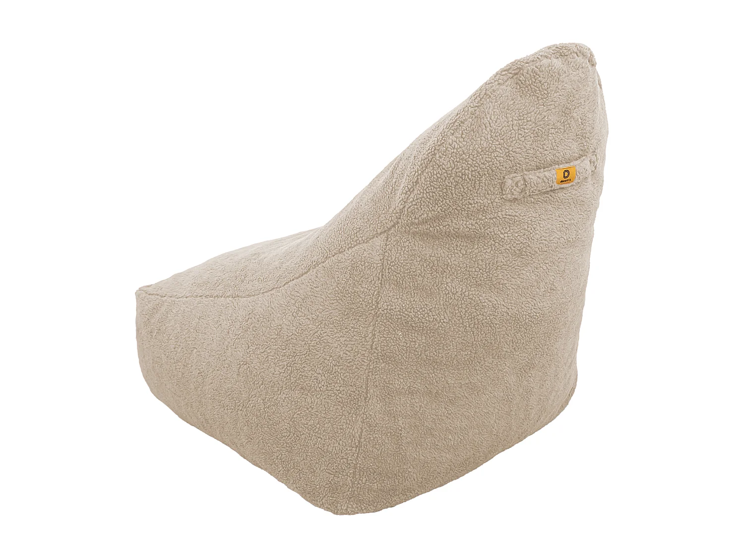 Pouf fauteuil XXL tissu sherpa - 120x70x90 cm - Beige