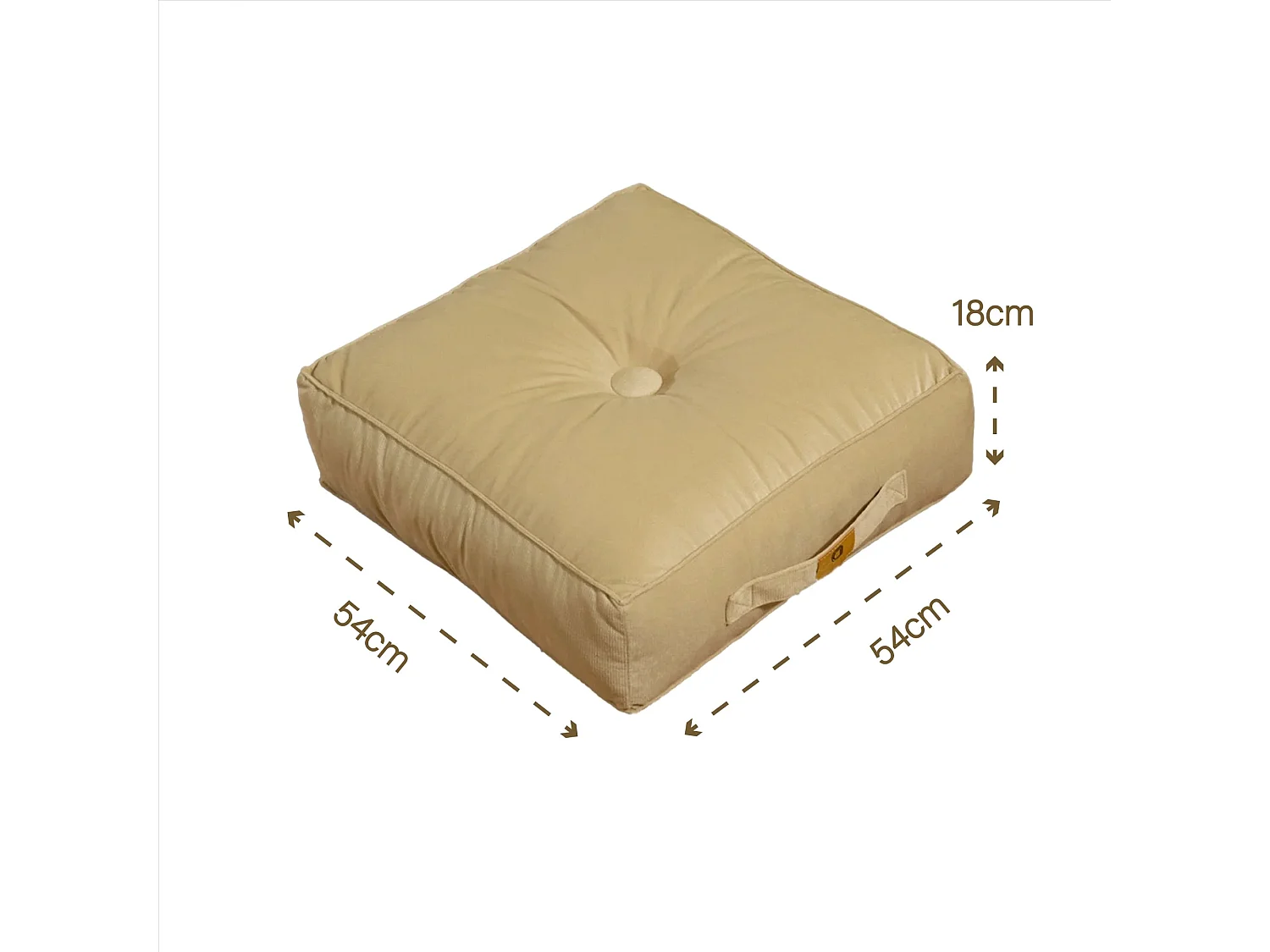 Lot de 2 coussins de sol en velours 54 x 54 x 18 cm lot de 2 - crème