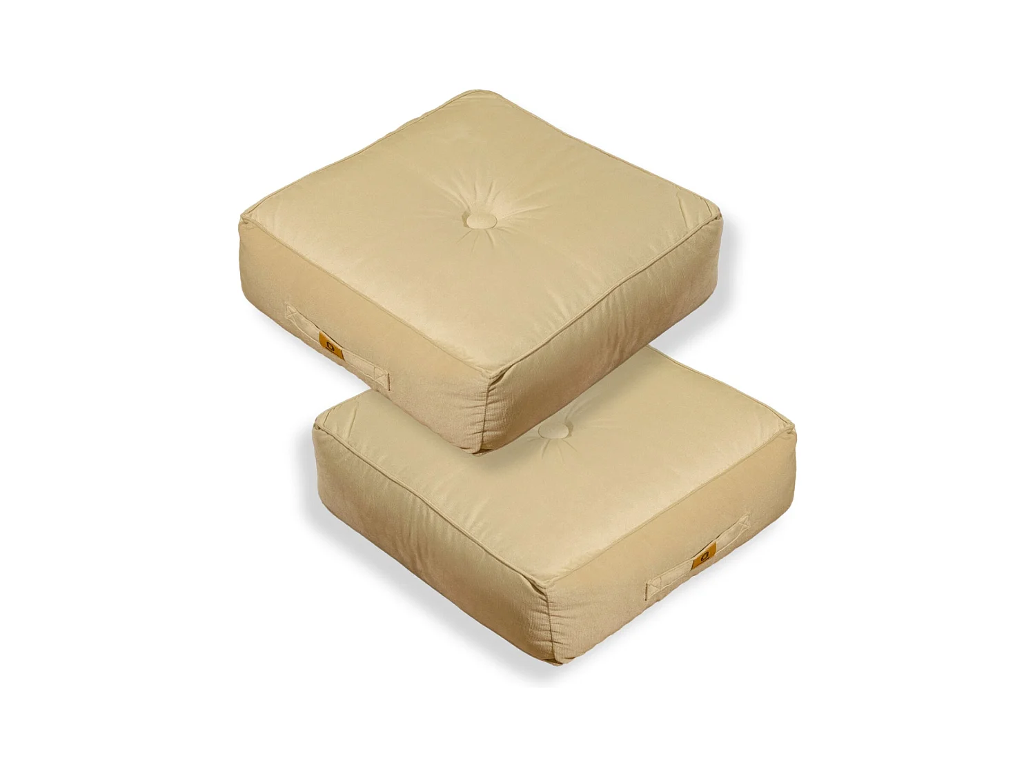 Lot de 2 coussins de sol en velours 54 x 54 x 18 cm lot de 2 - crème