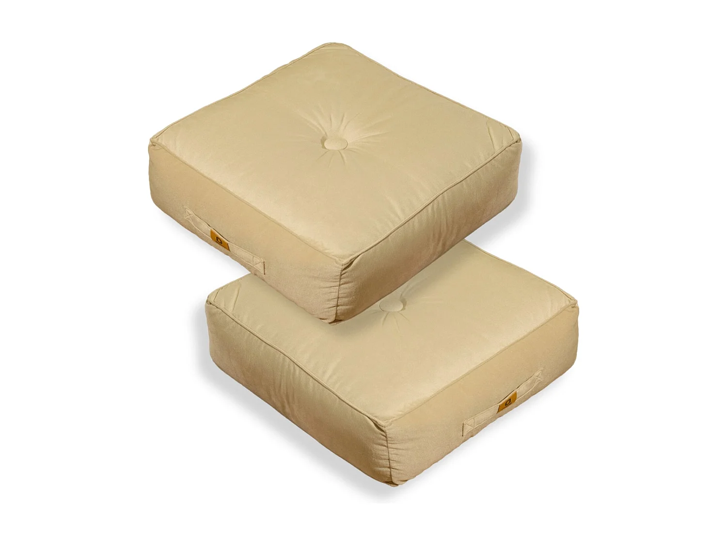 Lot de 2 coussins de sol en velours 54 x 54 x 18 cm lot de 2 - crème