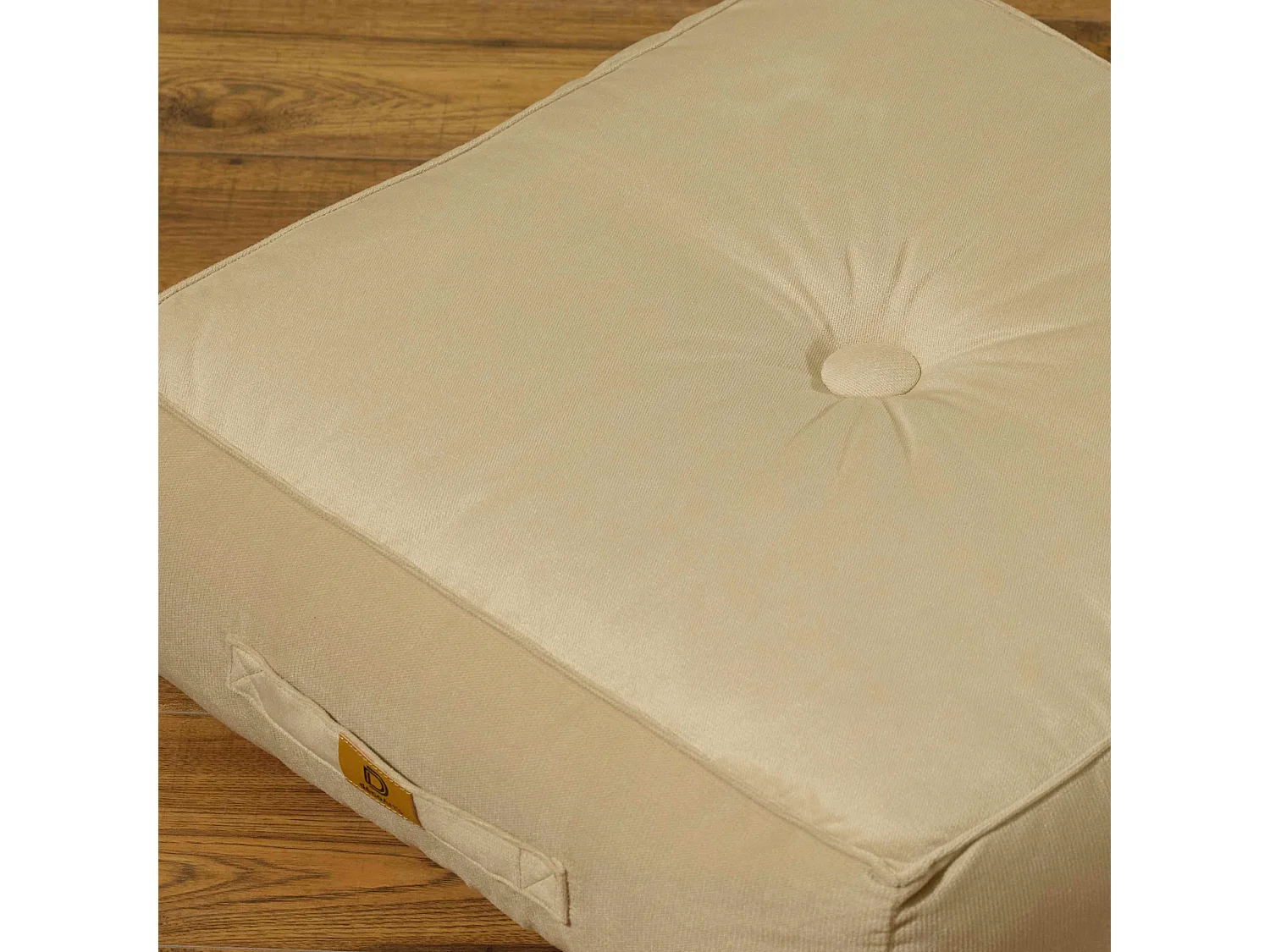 Lot de 2 coussins de sol en velours 54 x 54 x 18 cm lot de 2 - crème