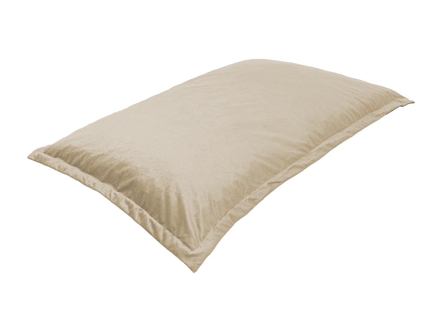 Pouf Intérieur XL - Housse Velours - 150x100cm  - Crême