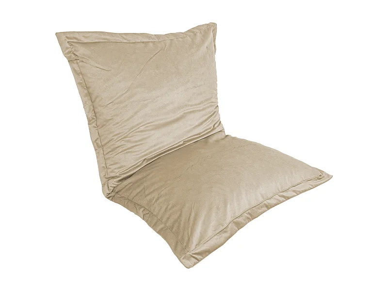 Pouf intérieur XL Housse en velours crême 150x100cm
