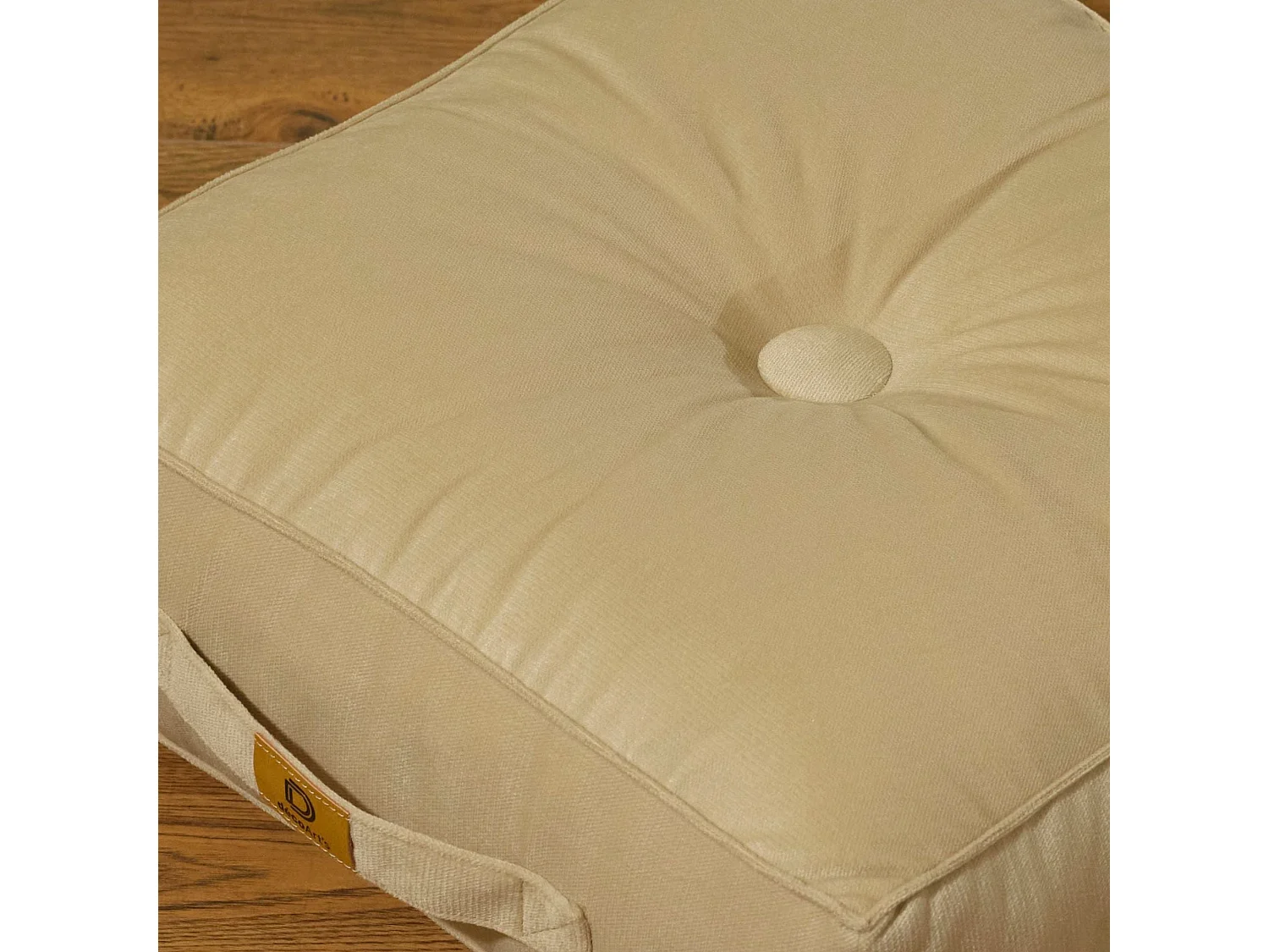 Lot de 2 coussins de sol en velours 40 x 40 x 14 cm lot de 2 - Creme