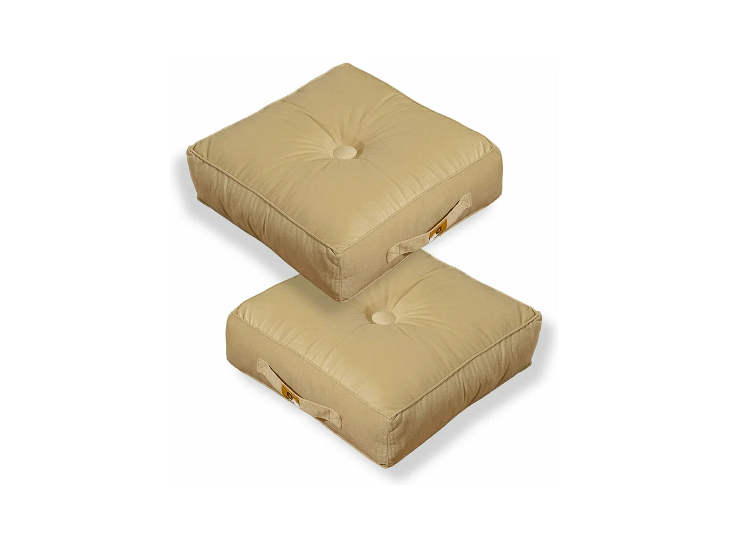 Lot de 2 coussins de sol en velours 40 x 40 x 14 cm lot de 2 - Creme