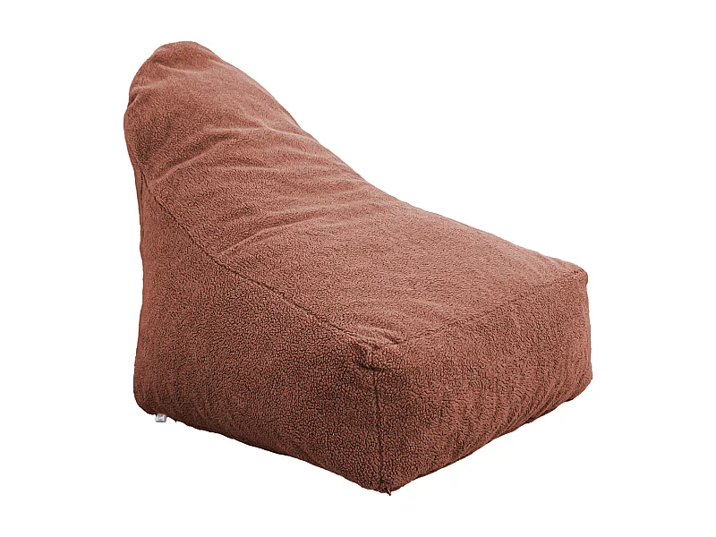 Pouf fauteuil XXL d'intérieur en tissu sherpa - 120x70x90 cm - Terracotta