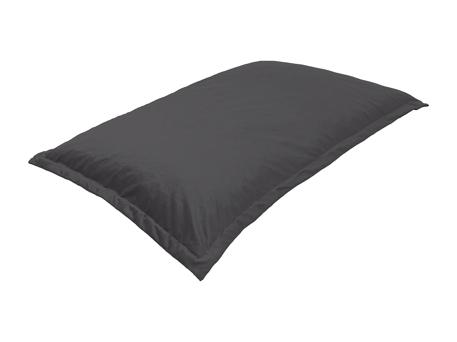 Pouf intérieur XL Housse en velours gris foncé 150x100cm