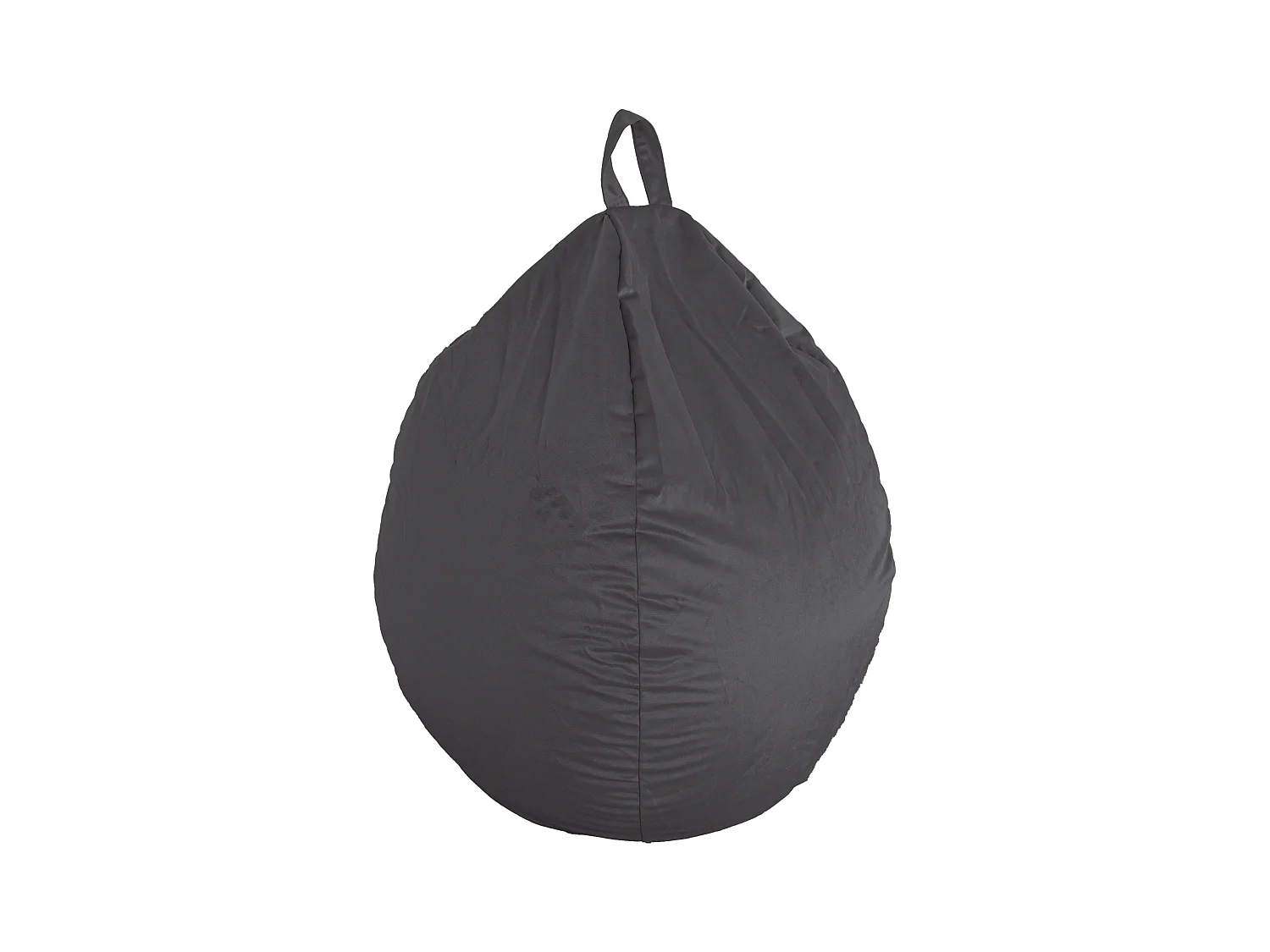 Pouf poire XL d'intérieur en tissu velours - 110x120 cm - Gris foncé