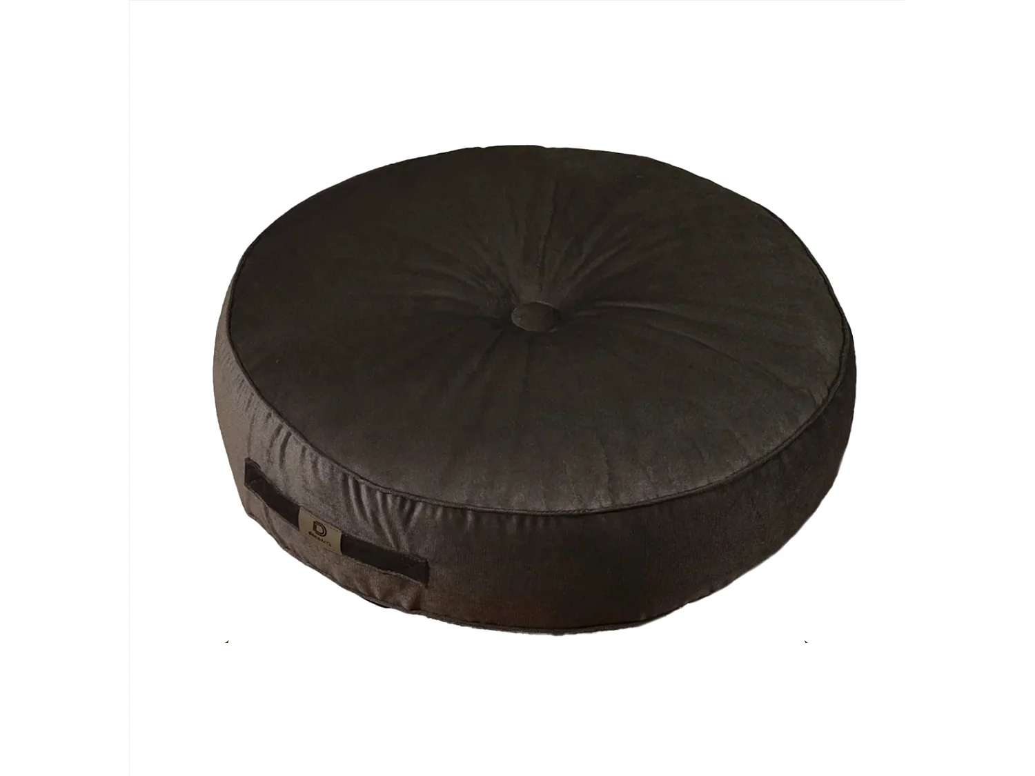 Lot de 2 coussins de sol en velours diamètre 60 lot de 2 - gris foncé