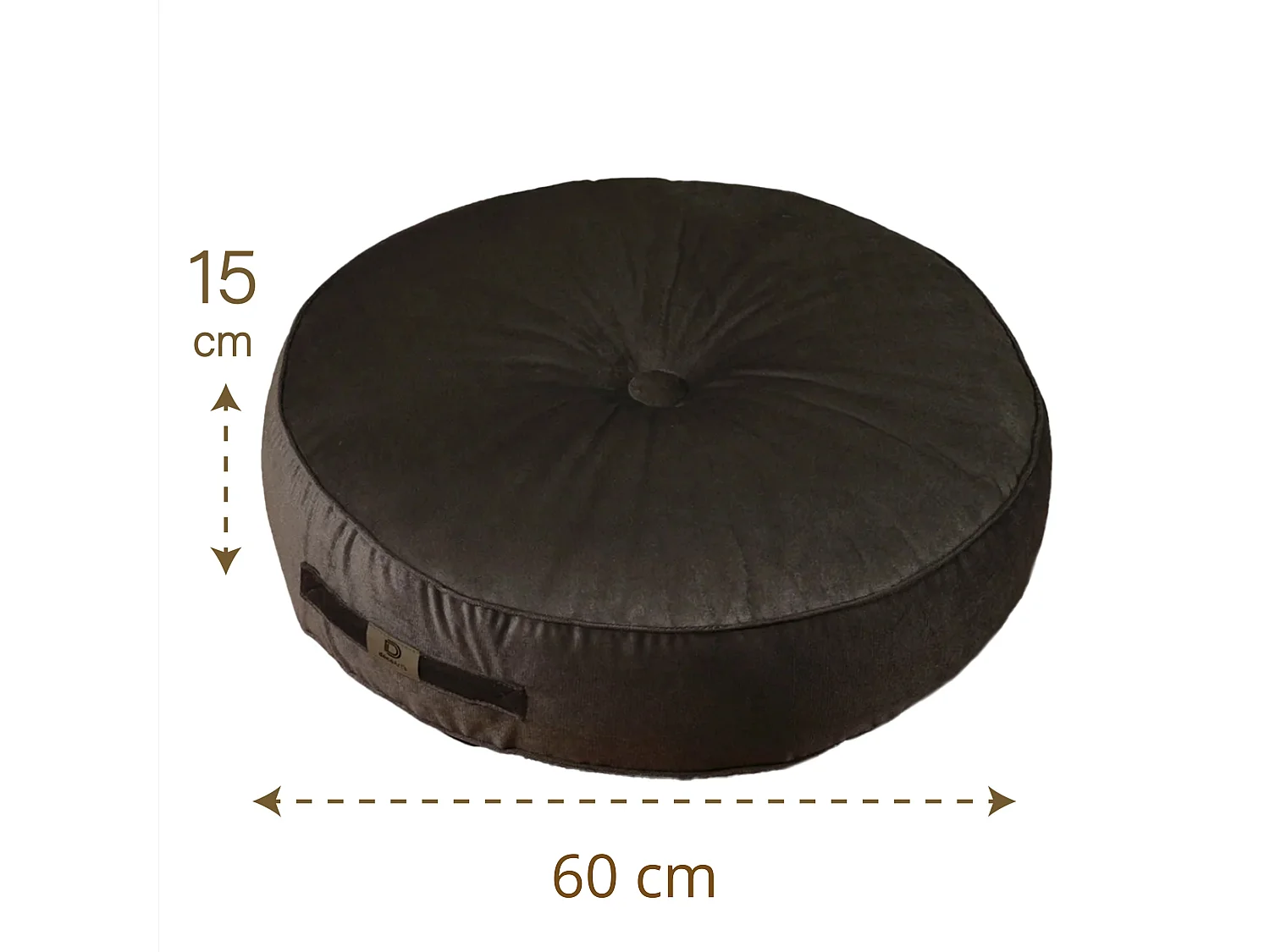 Lot de 2 coussins de sol en velours diamètre 60 lot de 2 - gris foncé