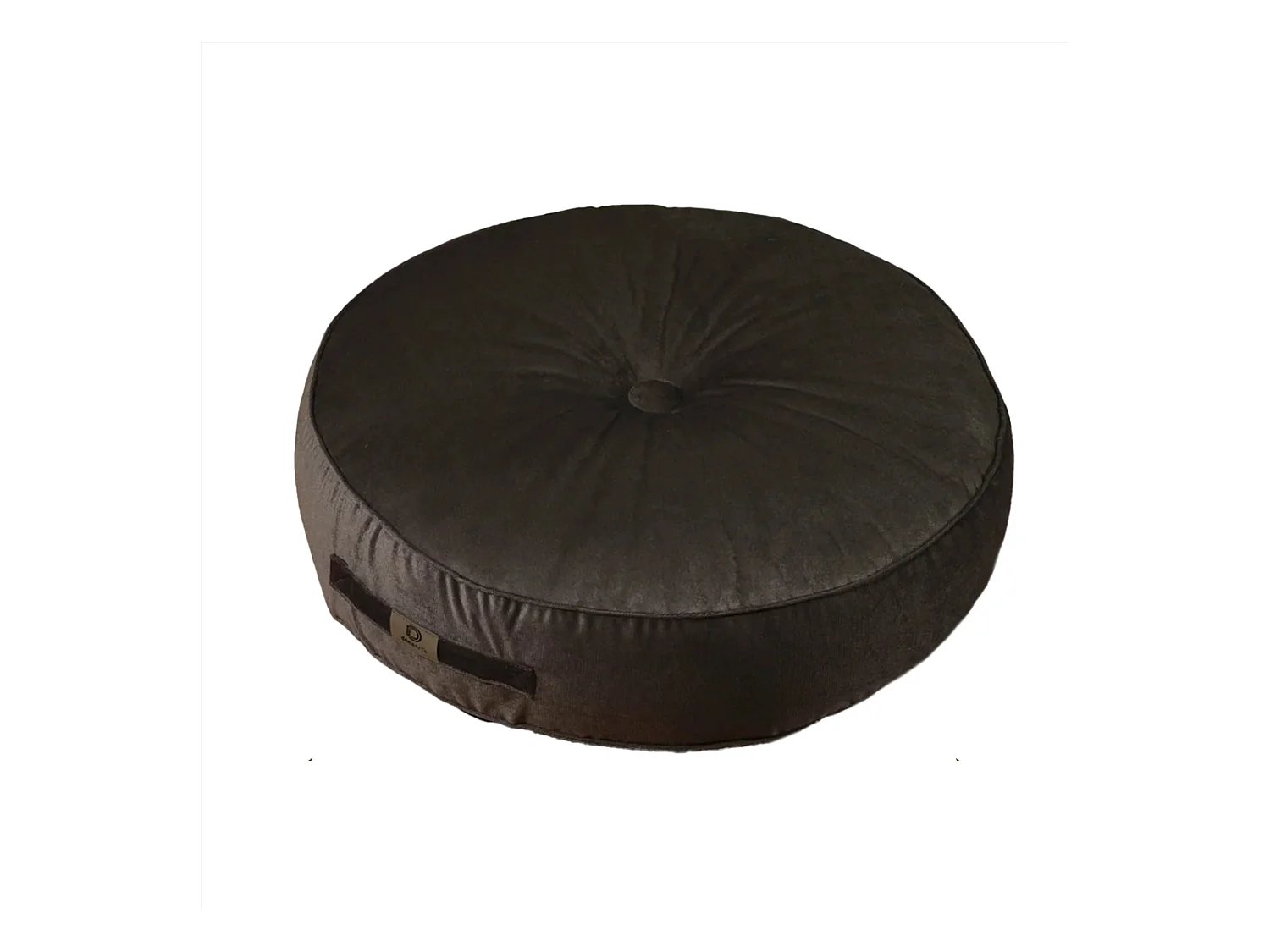 Lot de 2 coussins de sol en velours diamètre 60 lot de 2 - gris foncé