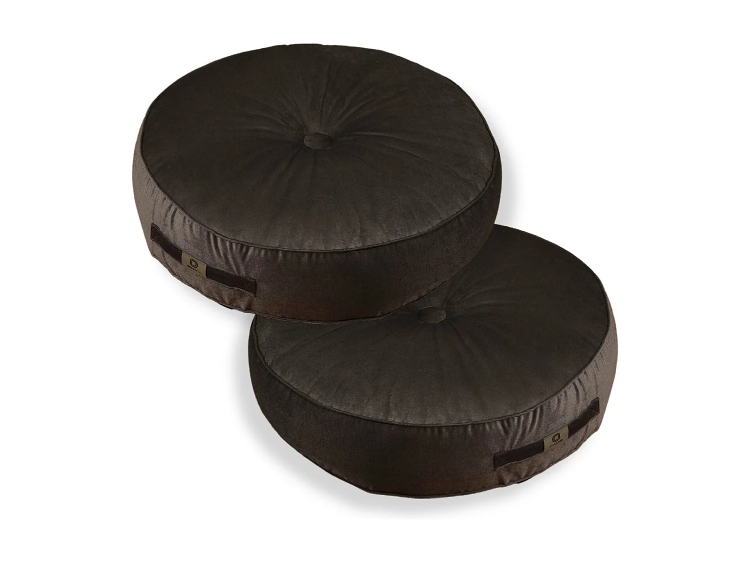 Lot de 2 coussins de sol en velours diamètre 60 lot de 2 - gris foncé