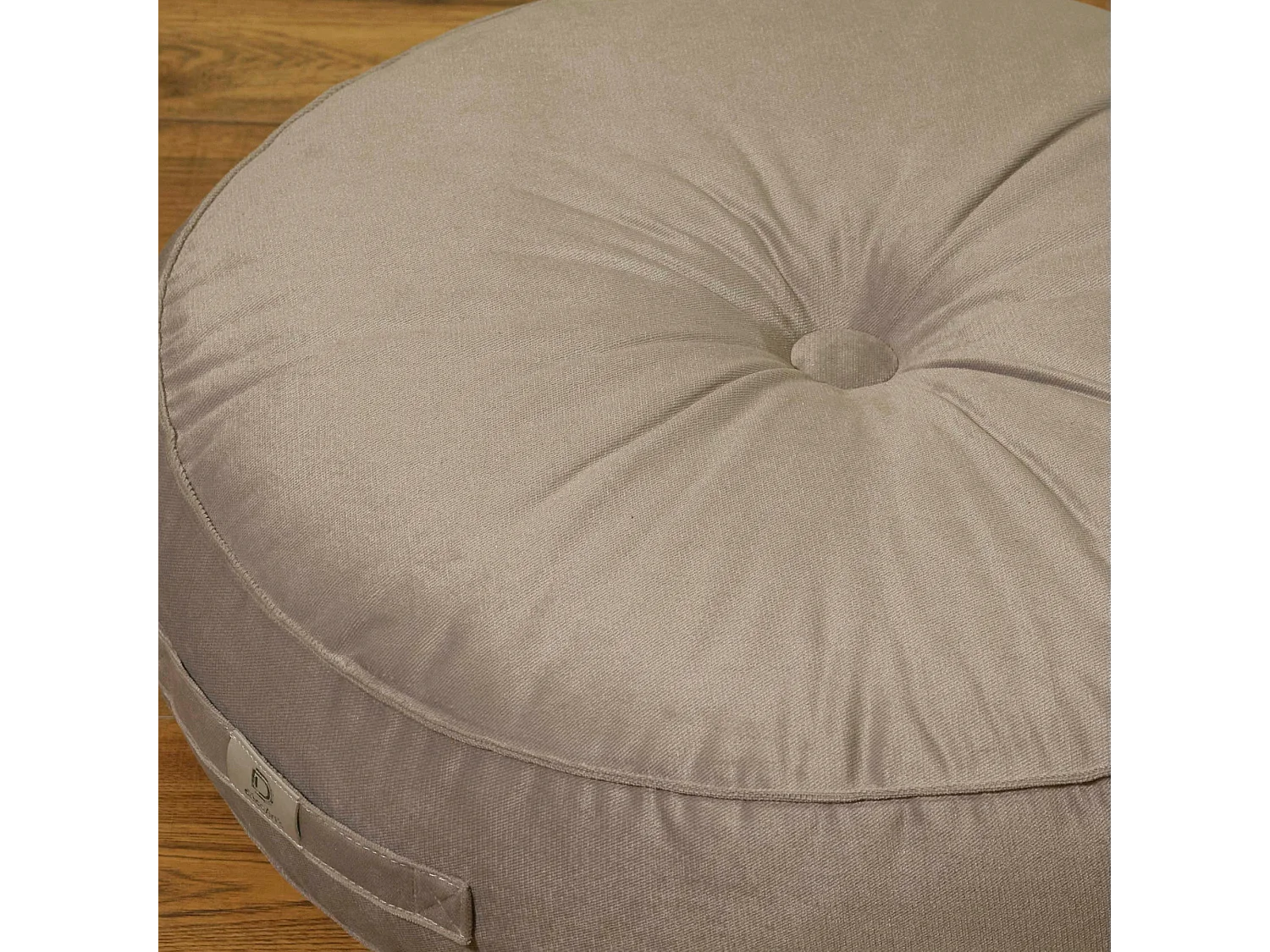 Pouf en velours diamètre 60 ensemble de 2 - gris clair