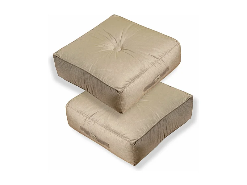 Lot de 2 coussins de sol en velours 54 x 54 x 18 cm lot de 2 - gris clair