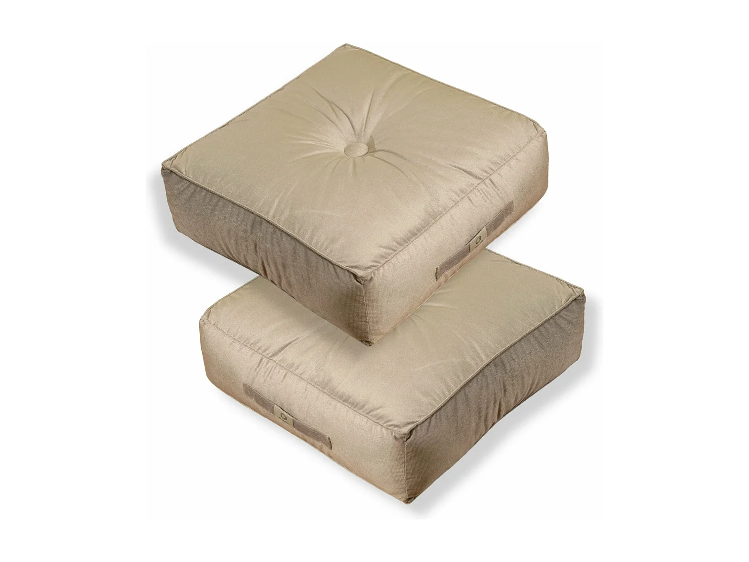 Lot de 2 coussins de sol en velours 54 x 54 x 18 cm lot de 2 - gris clair