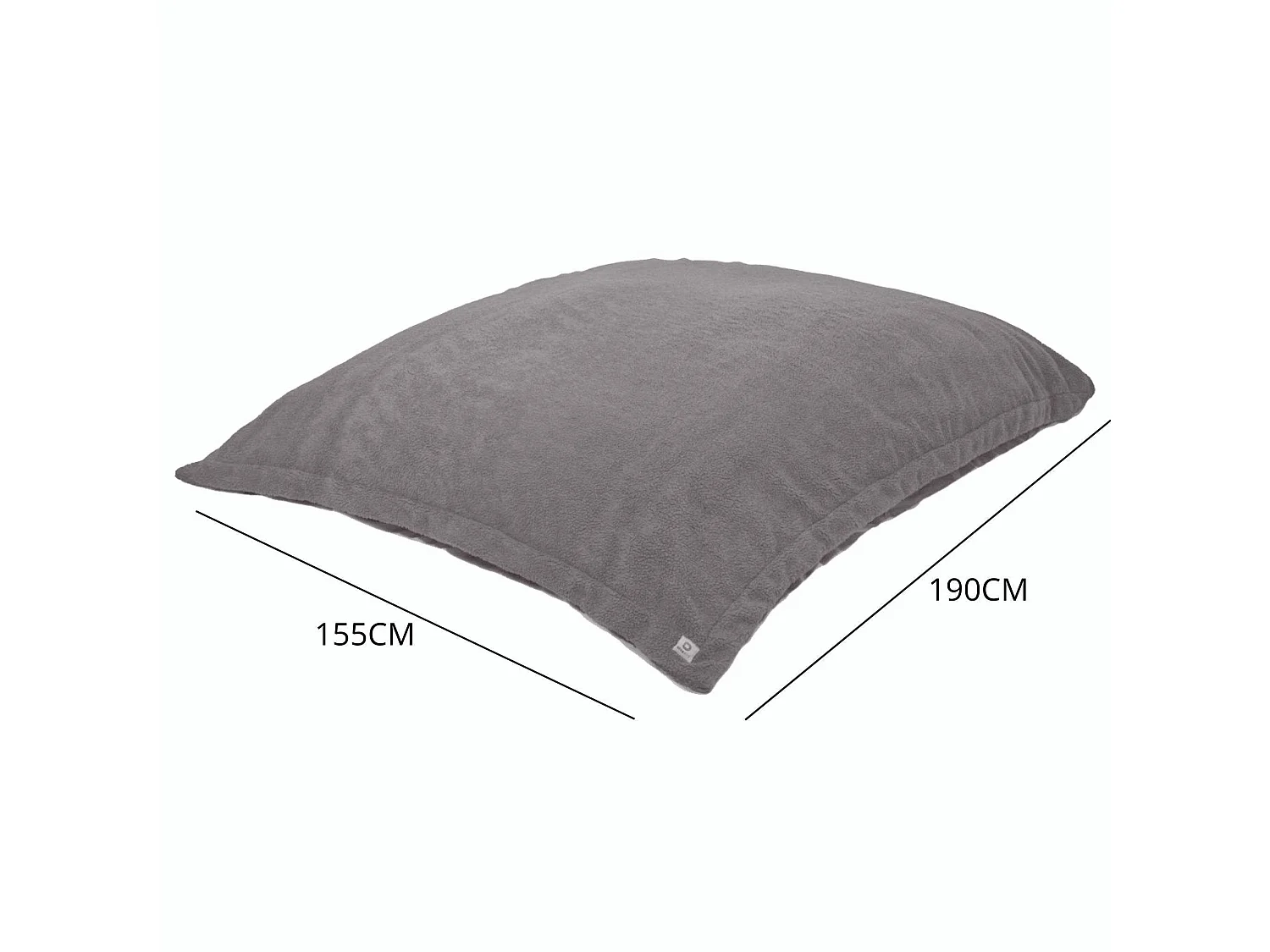 Pouf Intérieur XXL Housse Sherpa (Effet Mouton)  Garnissage en flocon de mousse 190x155cm - Gris argent