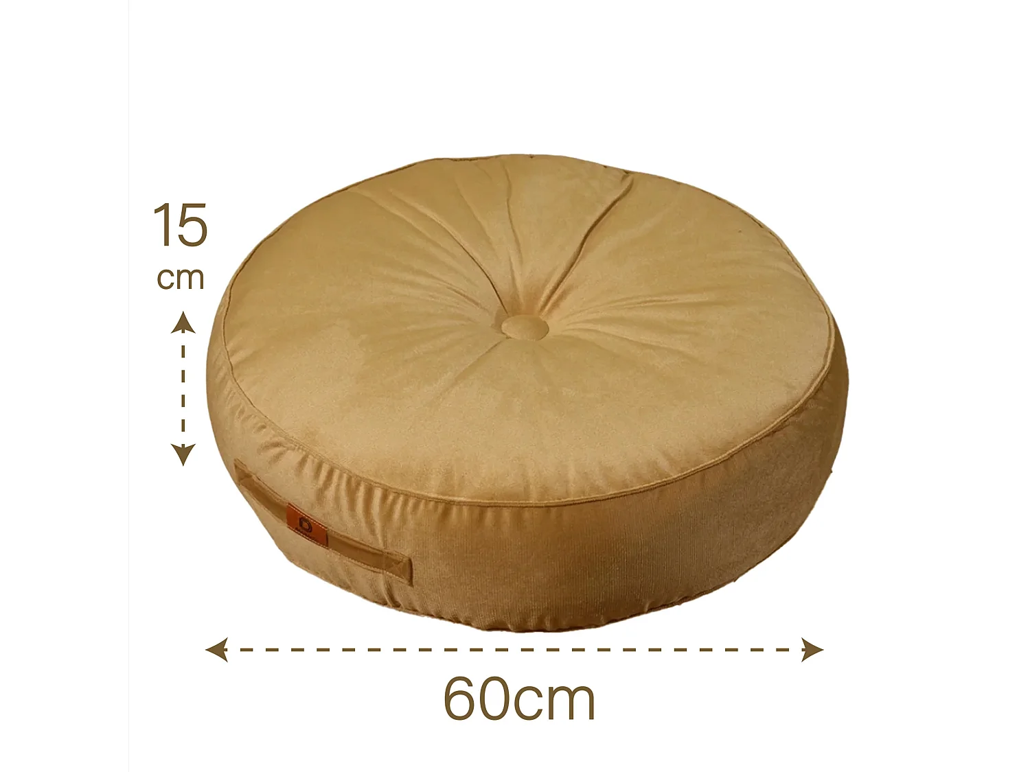 Pouf en velours diamètre 60 ensemble de 2 - beige