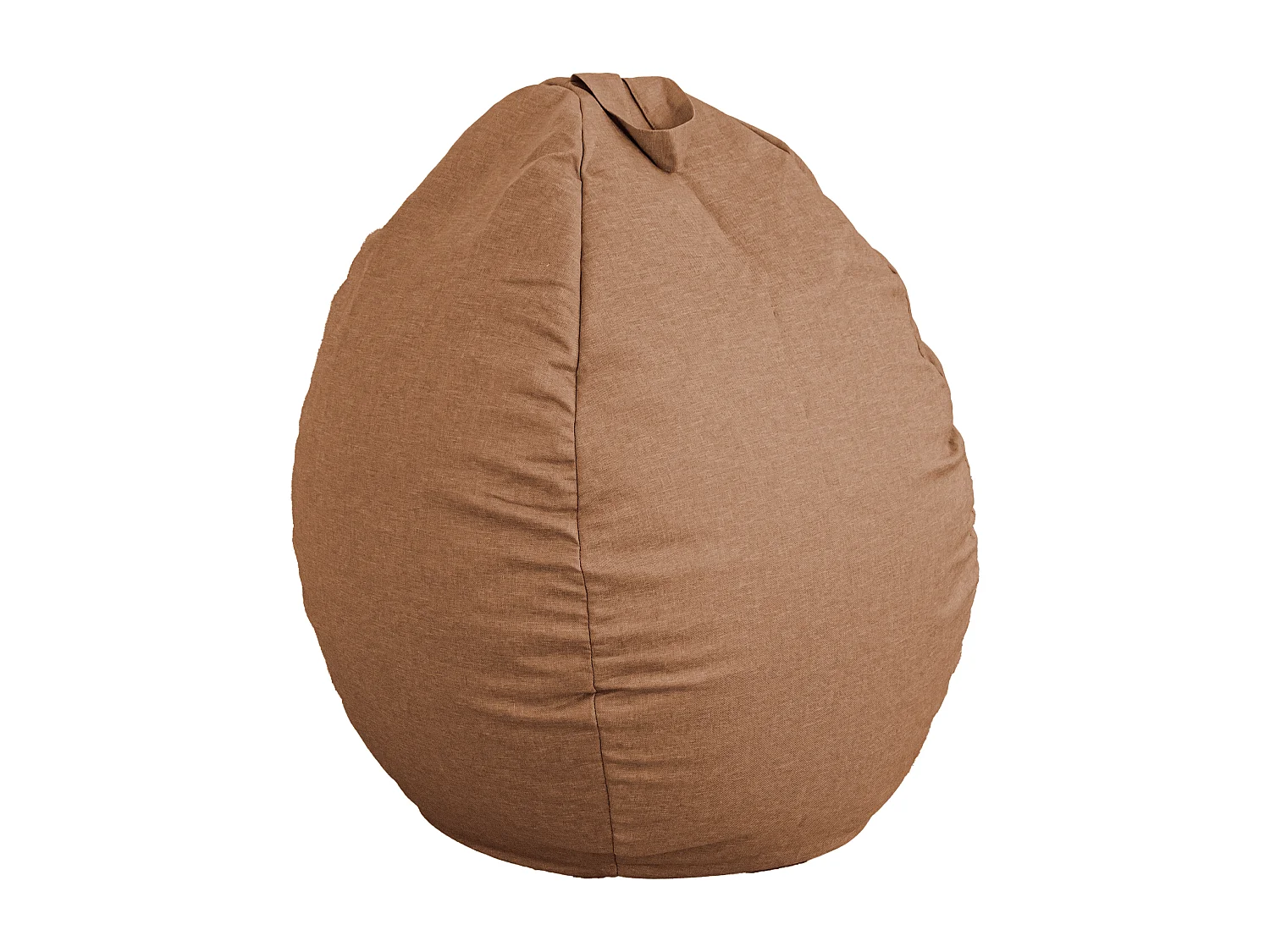 Pouf poire XL d'intérieur en tissu effet lin - 110x120 cm - Marron clair
