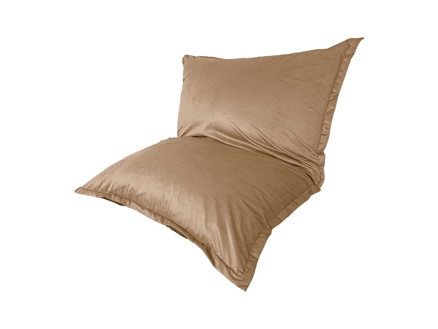 Pouf intérieur XXL Housse en velours beige 190x155cm