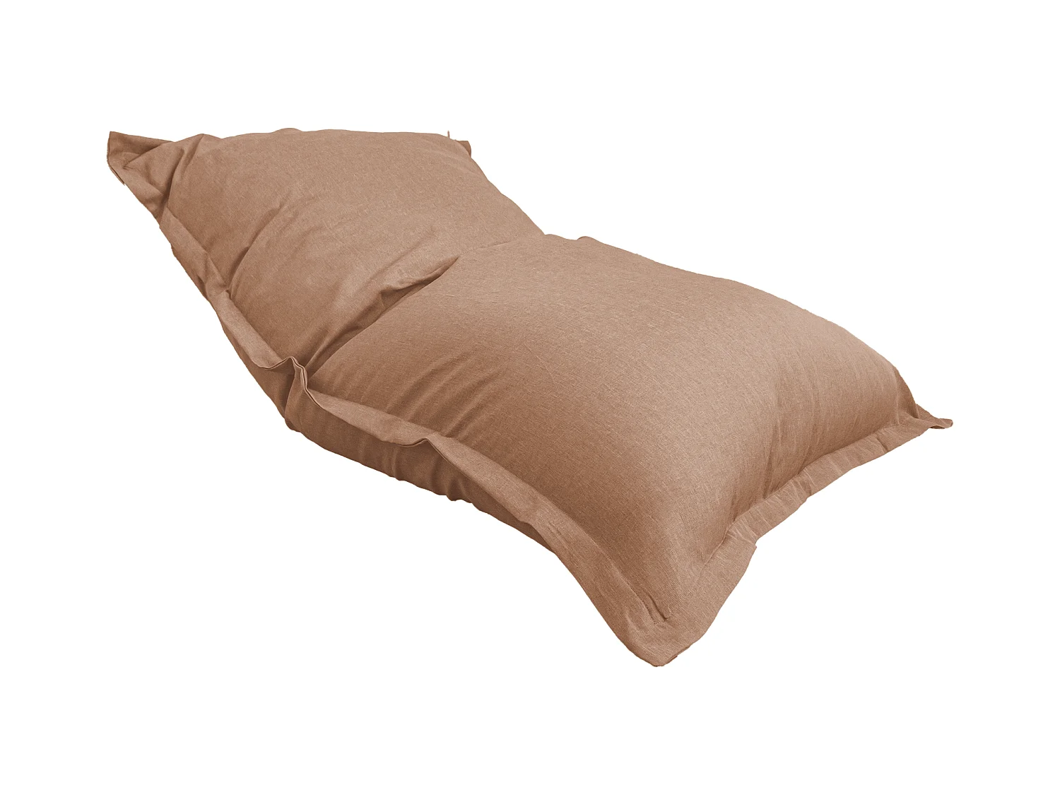 Pouf intérieur XXL Housse effet lin marron 190x155cm