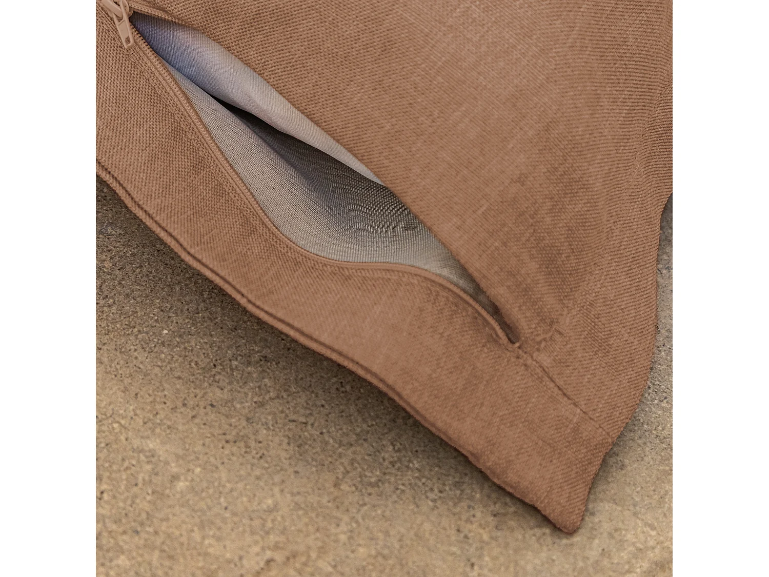 Pouf intérieur XXL Housse effet lin marron 190x155cm