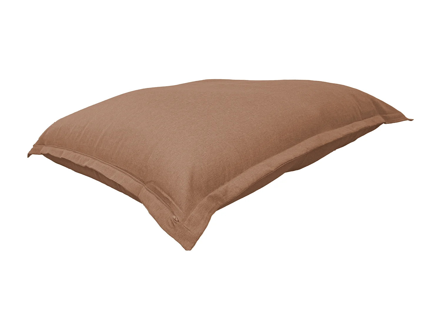 Pouf intérieur XXL Housse effet lin marron 190x155cm