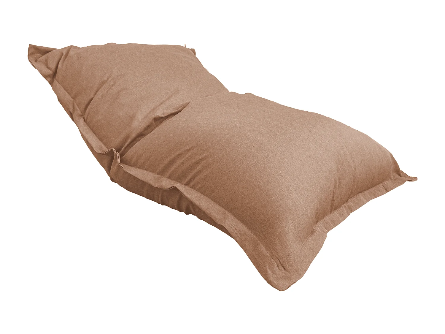 Pouf Intérieur XXL - Housse effet Lin - 190x155cm  - Marron