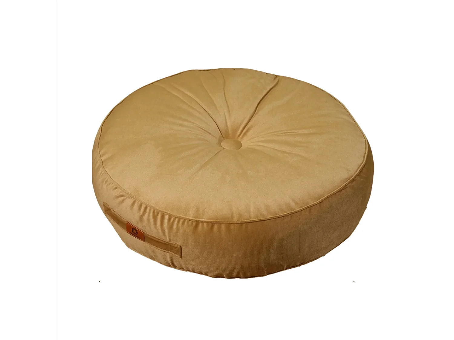 Pouf en velours diamètre 50 ensemble de 2 - beige