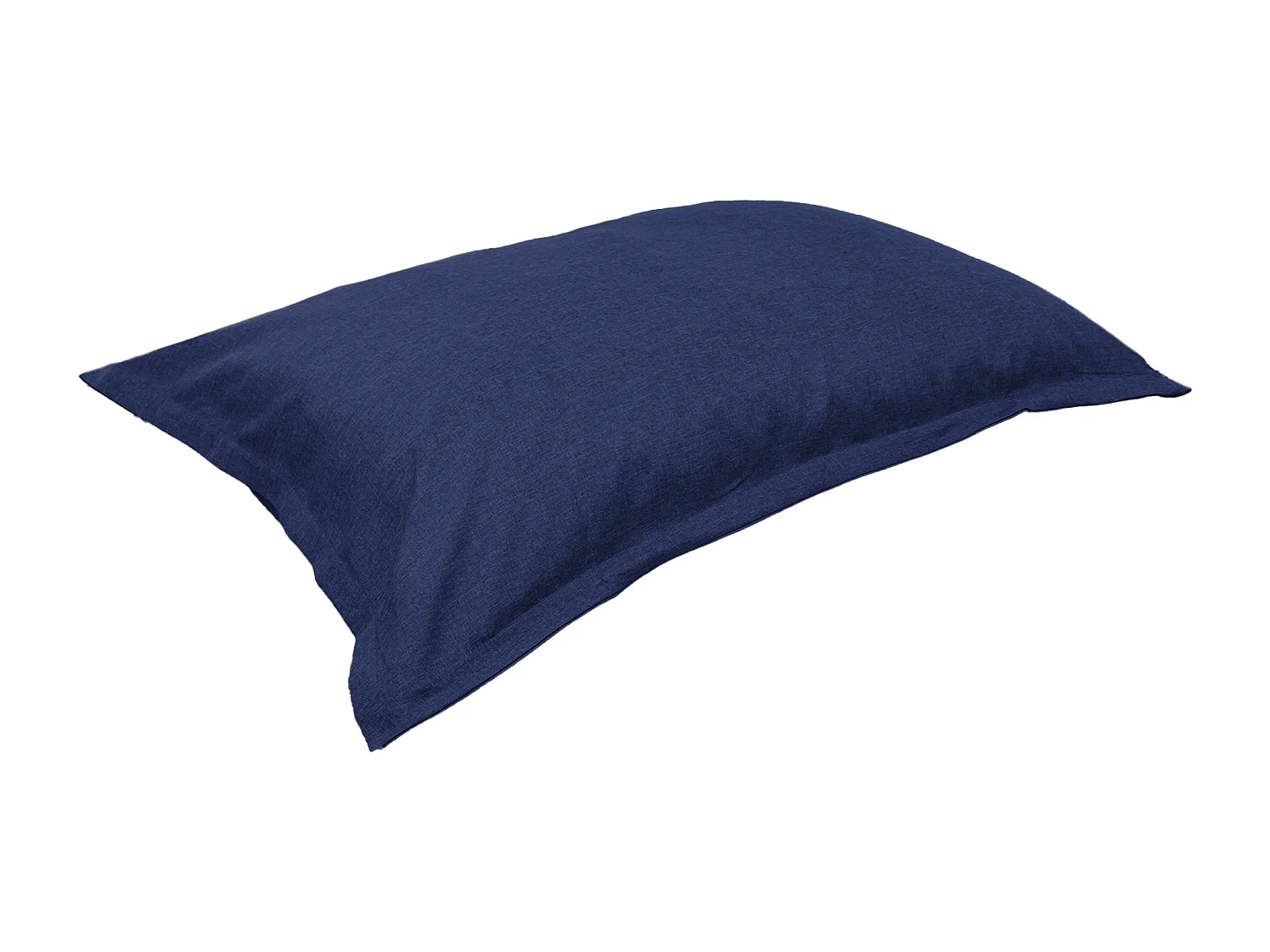 Pouf intérieur XL Housse effet lin bleu indigo 150x100cm