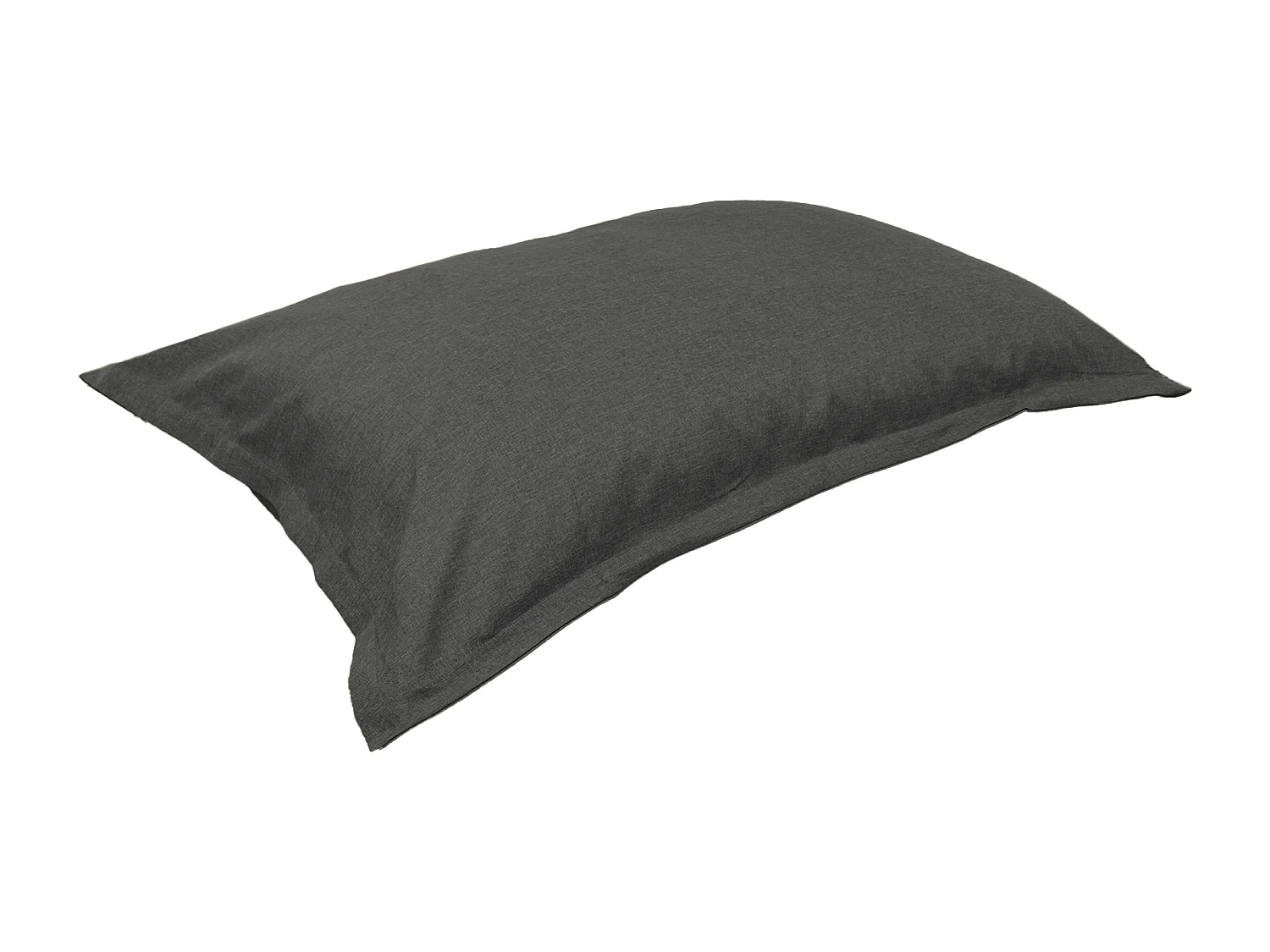 Pouf intérieur XL Housse effet lin gris chiné 150x100cm