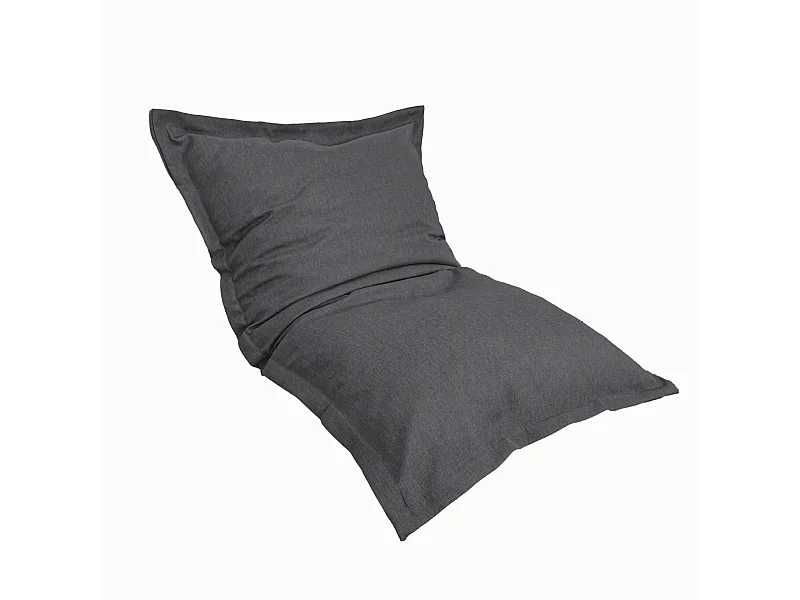 Pouf intérieur XL Housse effet lin gris chiné 150x100cm