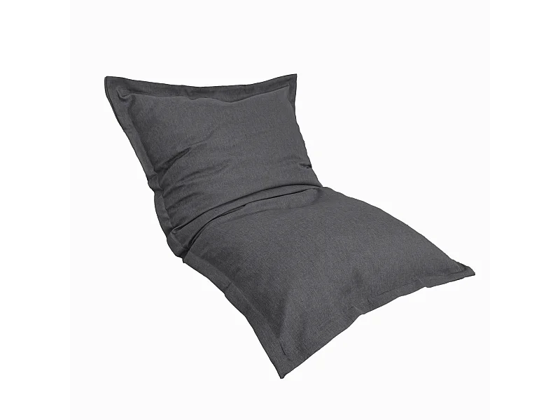 Pouf intérieur XL Housse effet lin gris chiné 150x100cm