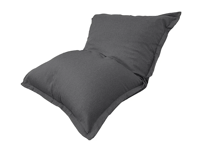 Pouf intérieur XXL Housse effet lin gris chiné 190x155cm