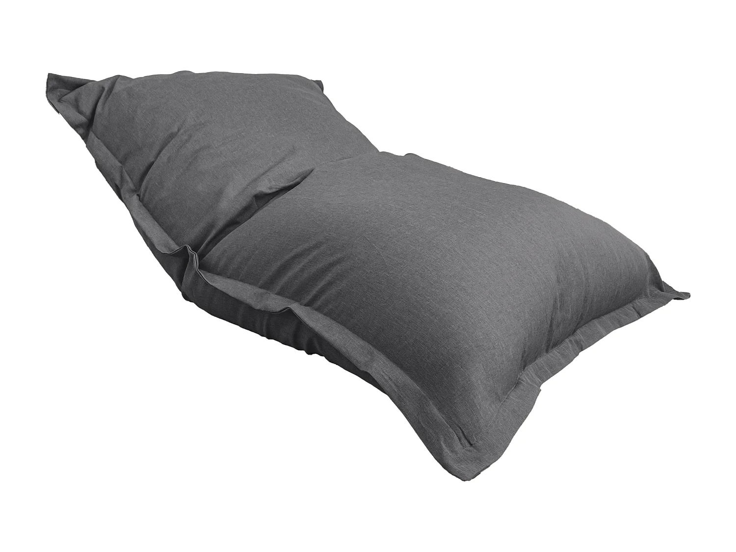 Pouf intérieur XXL Housse effet lin gris chiné 190x155cm