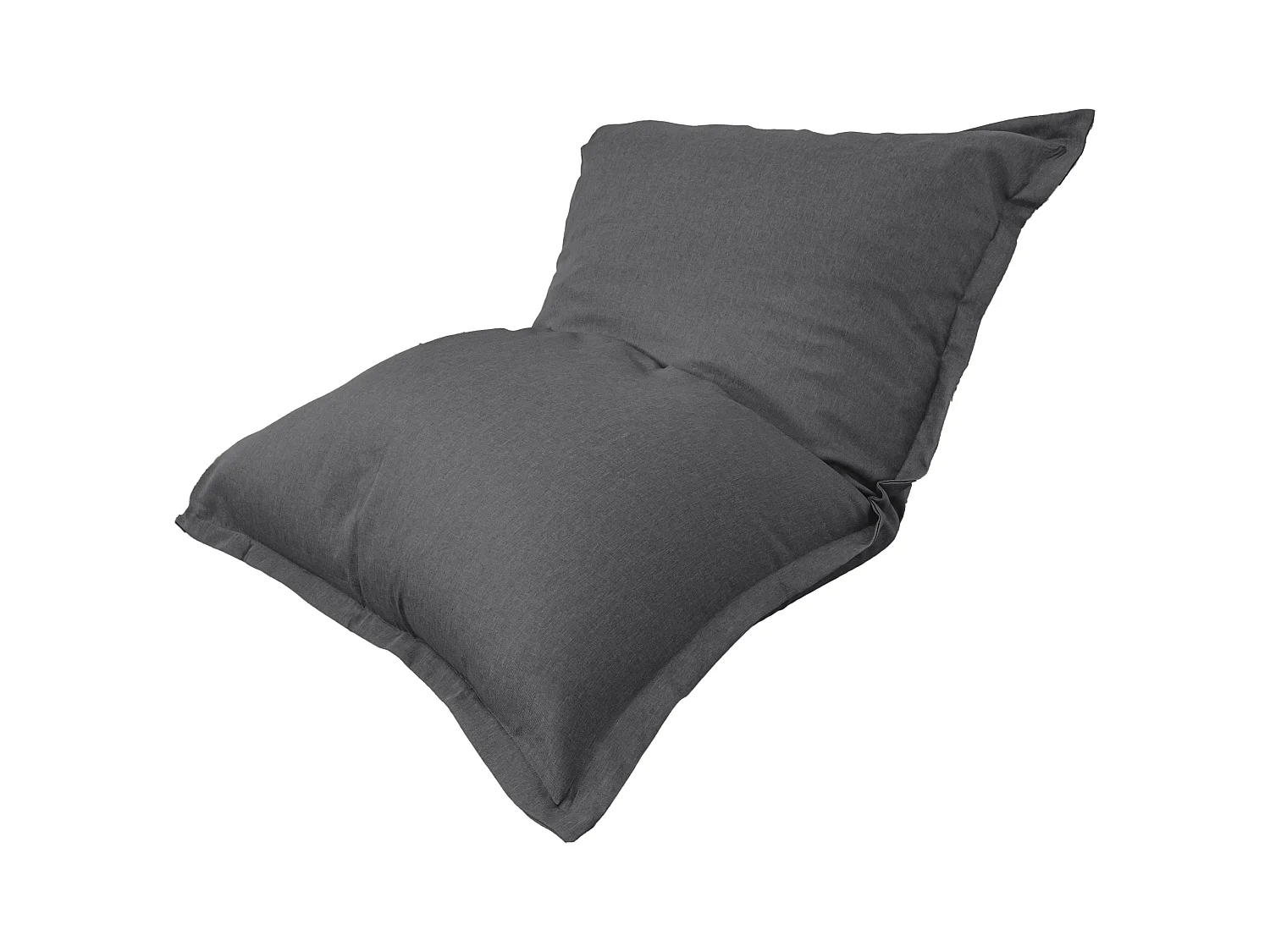 Pouf intérieur XXL Housse effet lin gris chiné 190x155cm