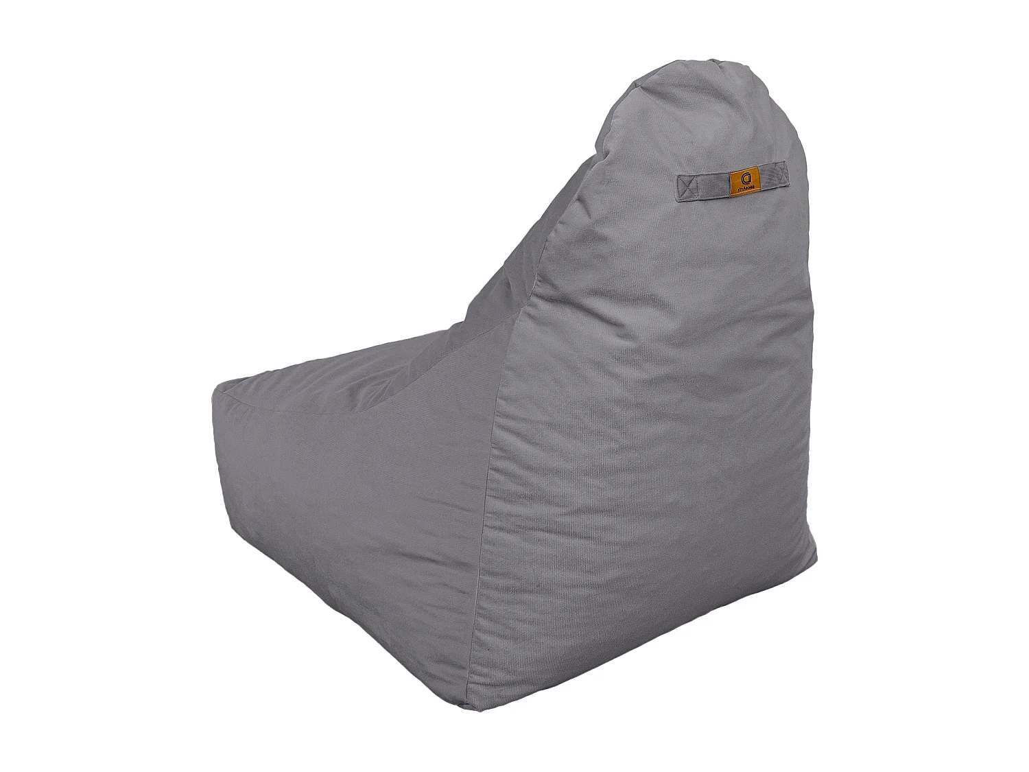 Pouf fauteuil XXL d'intérieur en tissu velours - 120x70x90 cm - Gris clair