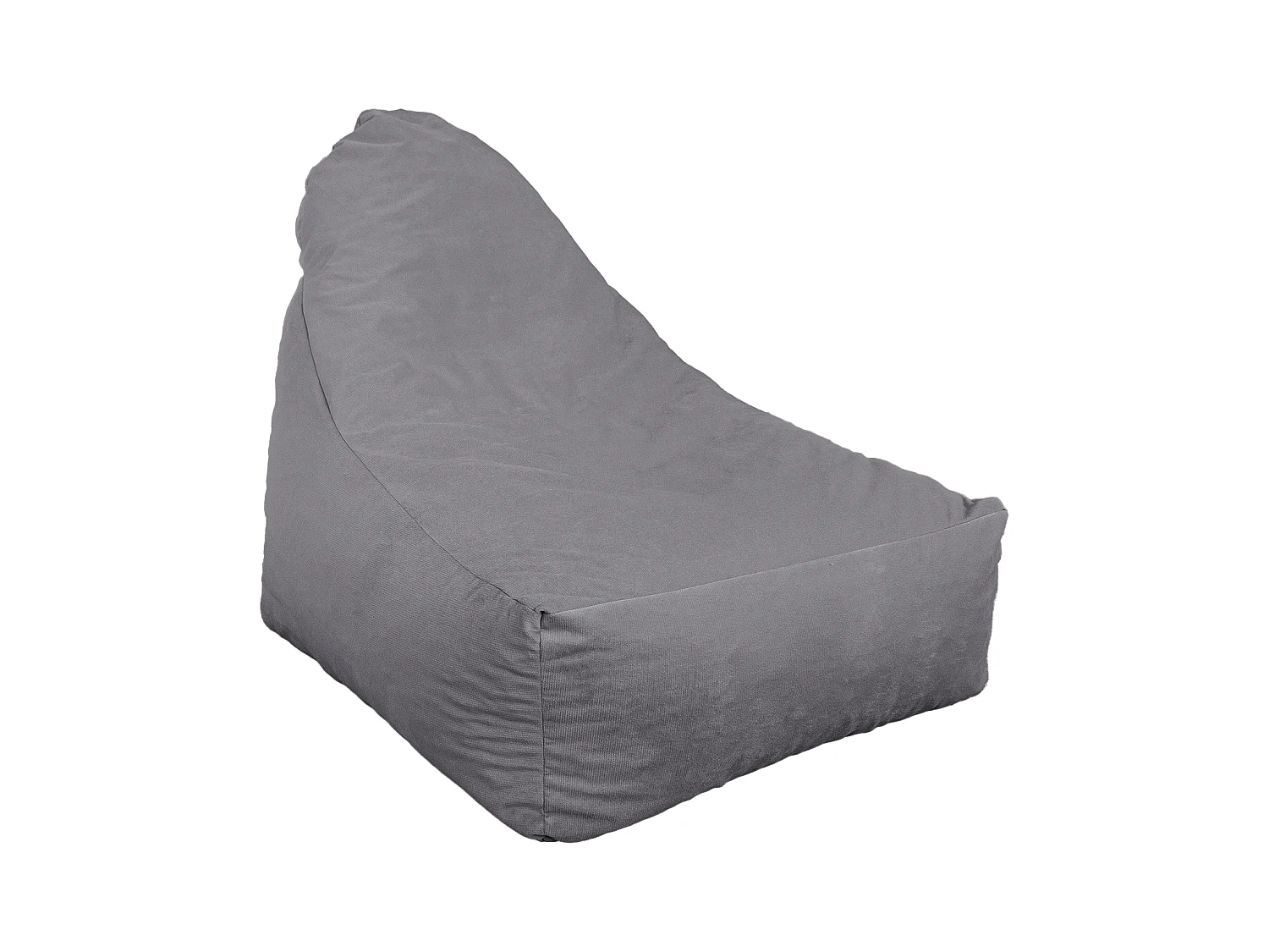 Pouf fauteuil XXL d'intérieur en tissu velours - 120x70x90 cm - Gris clair